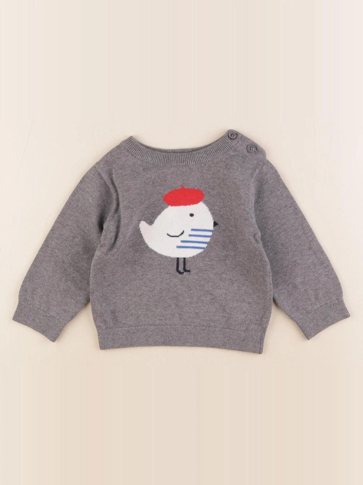 Jacadi - pull gris - 12 mois