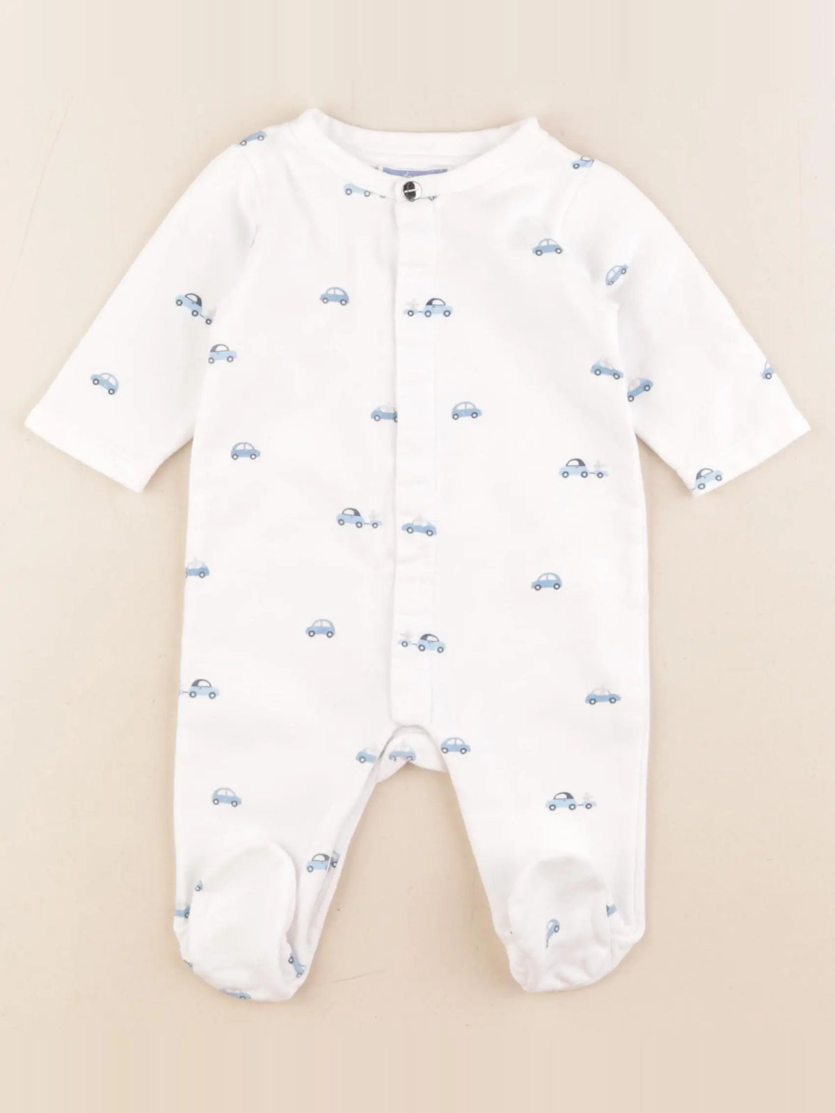 Jacadi - pyjama coton blanc, bleu - 3 mois