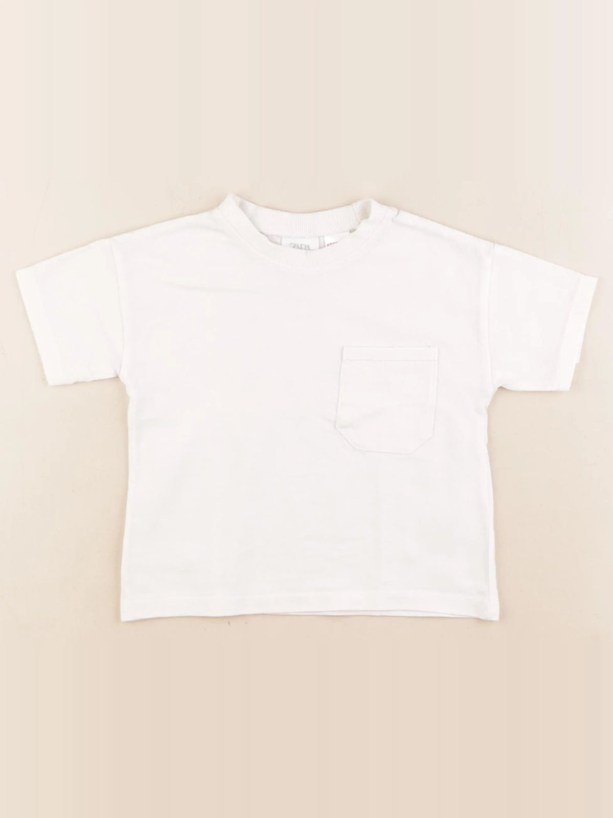 Zara - tee-shirt beige - 6/9 mois