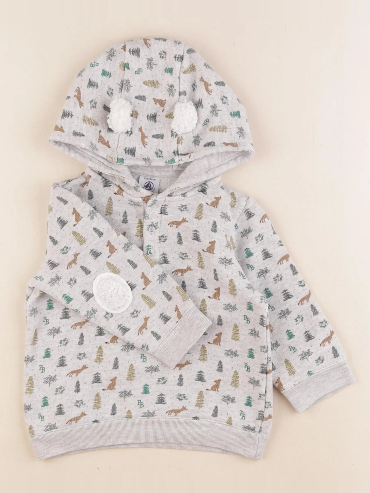 Petit Bateau - sweat gris - 24 mois
