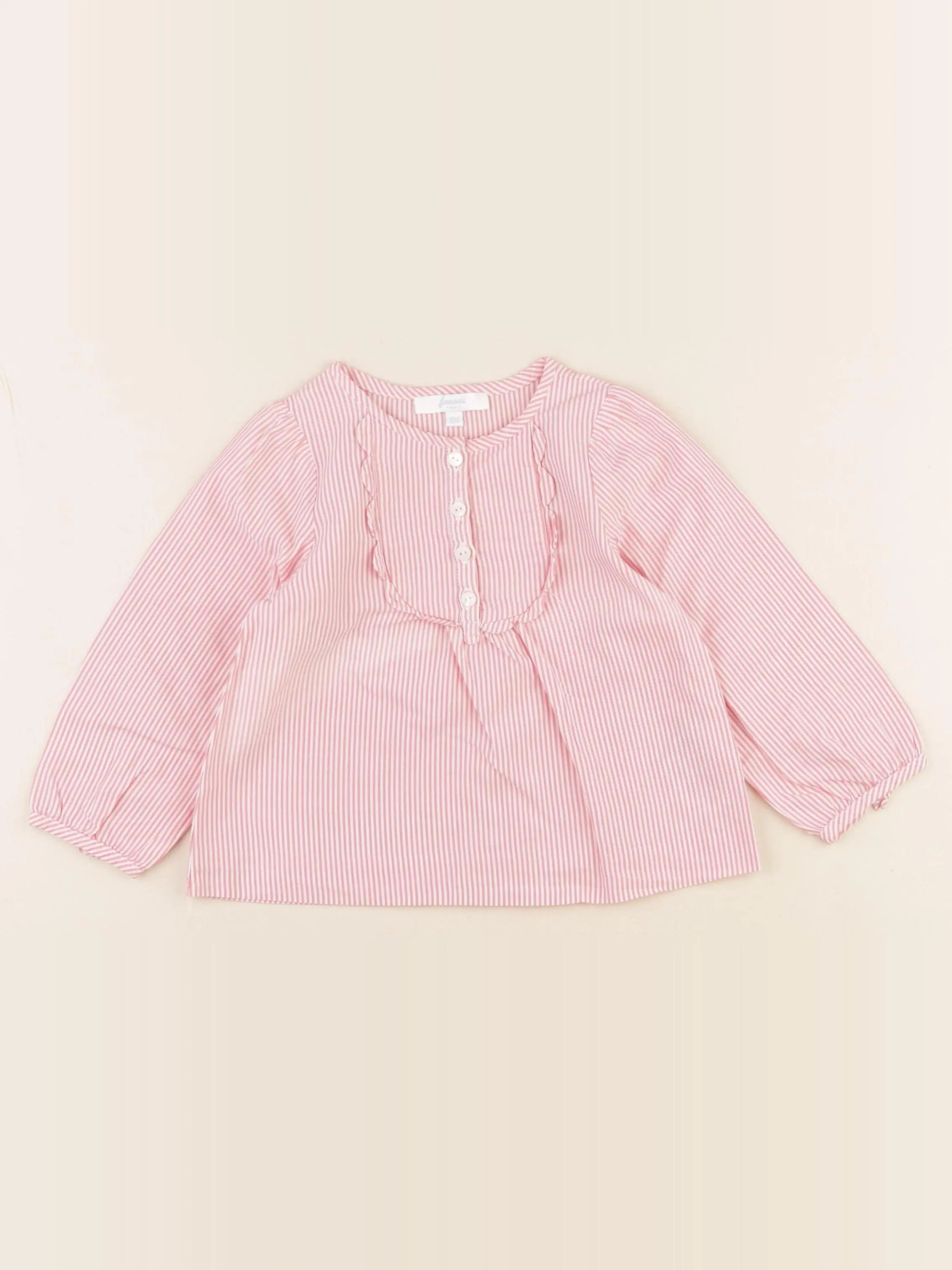 Jacadi - blouse blanc, rouge - 18 mois