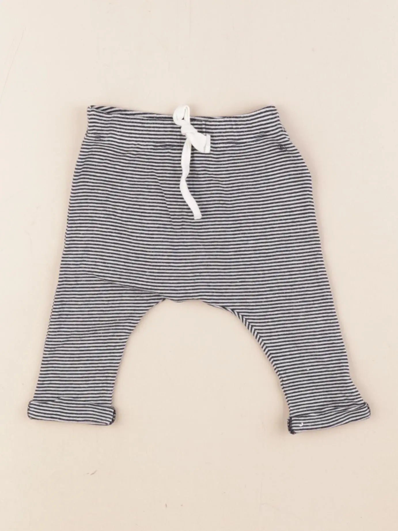 Petit Bateau - sarouel bleu, blanc - 3 mois