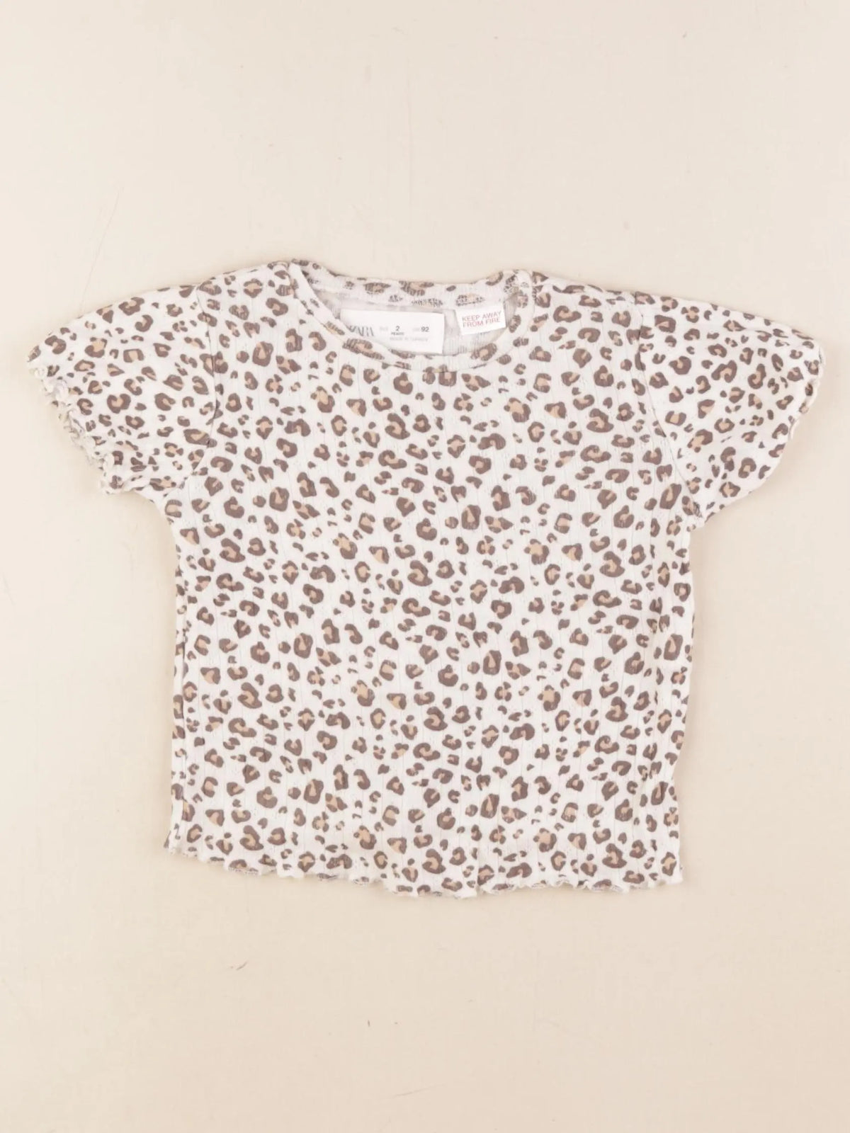 Zara - tee-shirt beige, marron - 2 ans