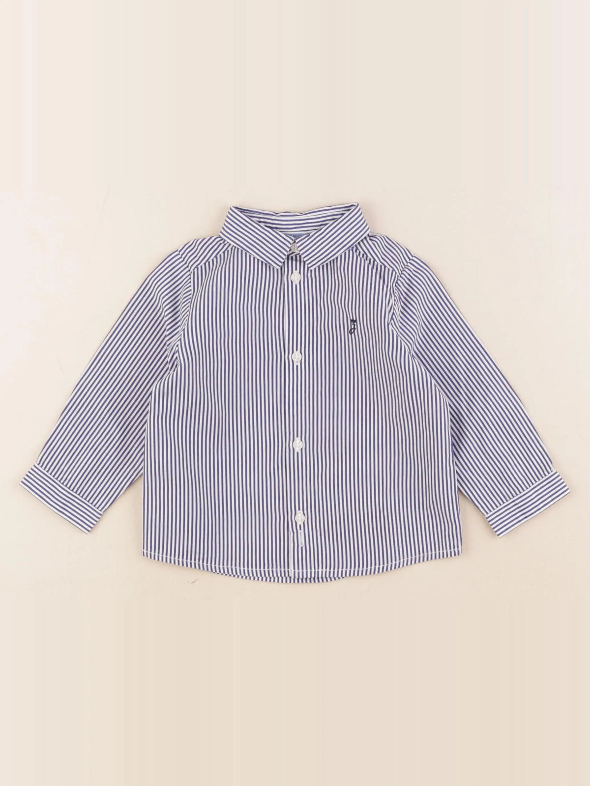 Jacadi - chemise blanc, bleu - 12 mois