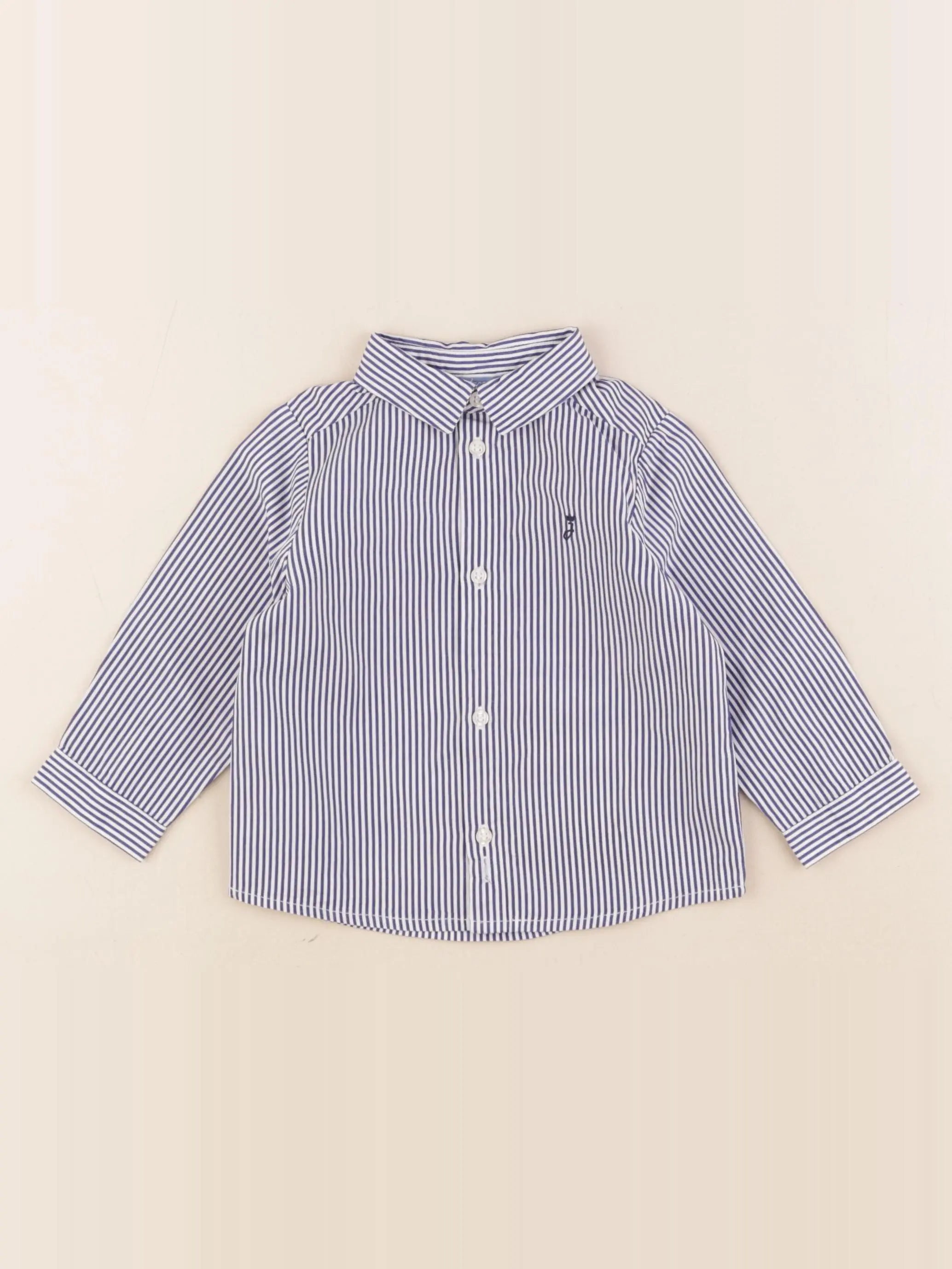 Jacadi - chemise blanc, bleu - 12 mois