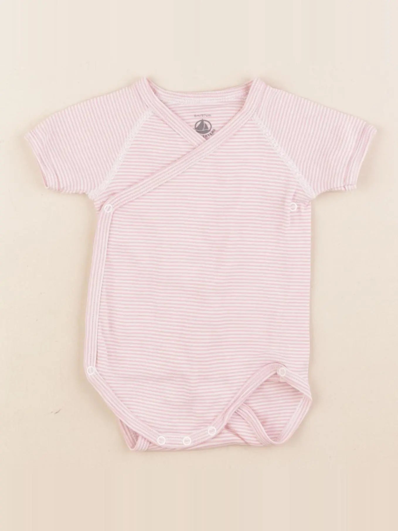 Petit Bateau - body rose - 6 mois