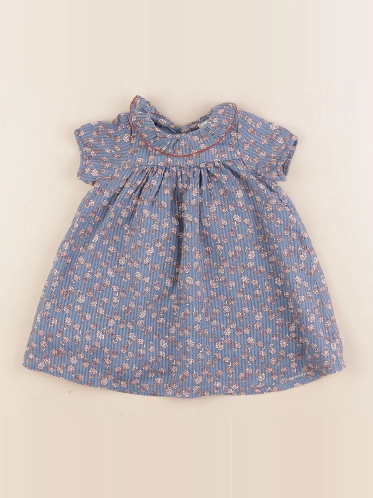 Boutchou - robe bleu, marron - 1 mois