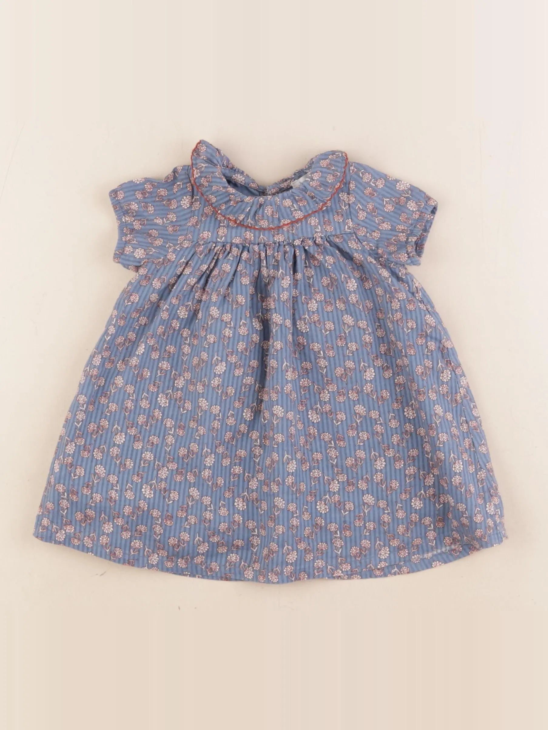 Boutchou - robe bleu, marron - 1 mois