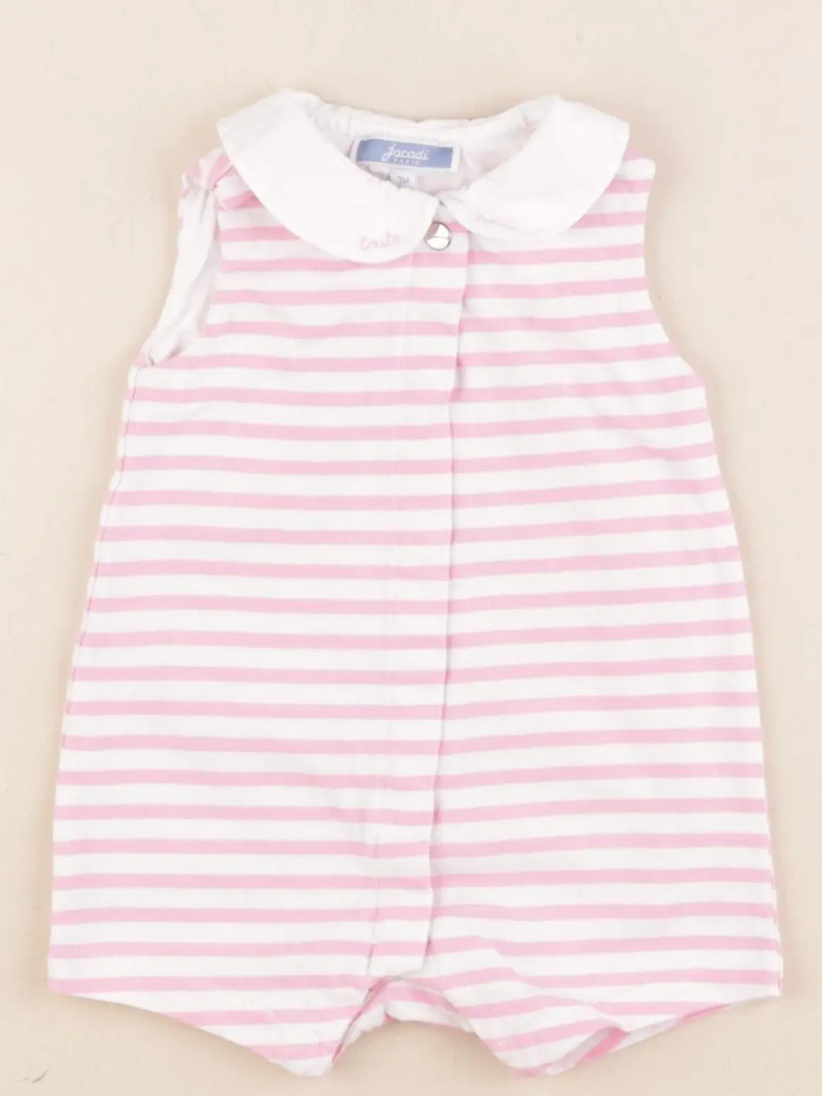 Jacadi - combinaison blanc, rose - 3 mois