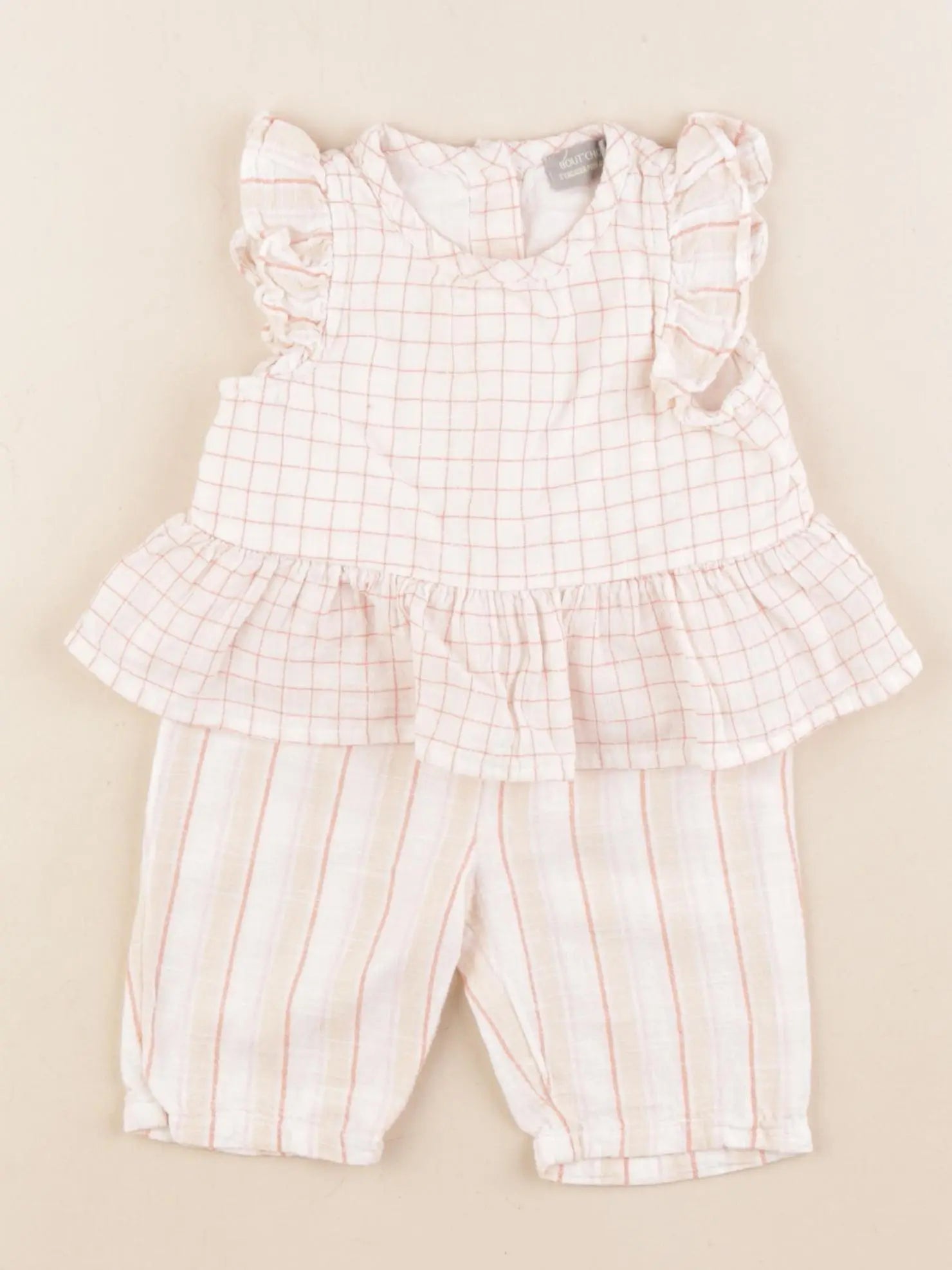 Boutchou - ensemble blanc, orange - 3 mois