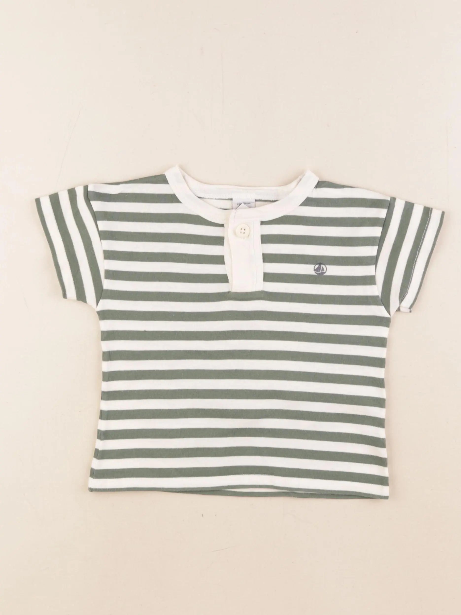 Petit Bateau - tee-shirt blanc, vert - 24 mois