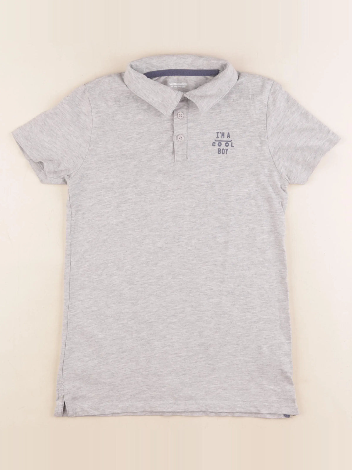 Vertbaudet - polo gris - 10 ans