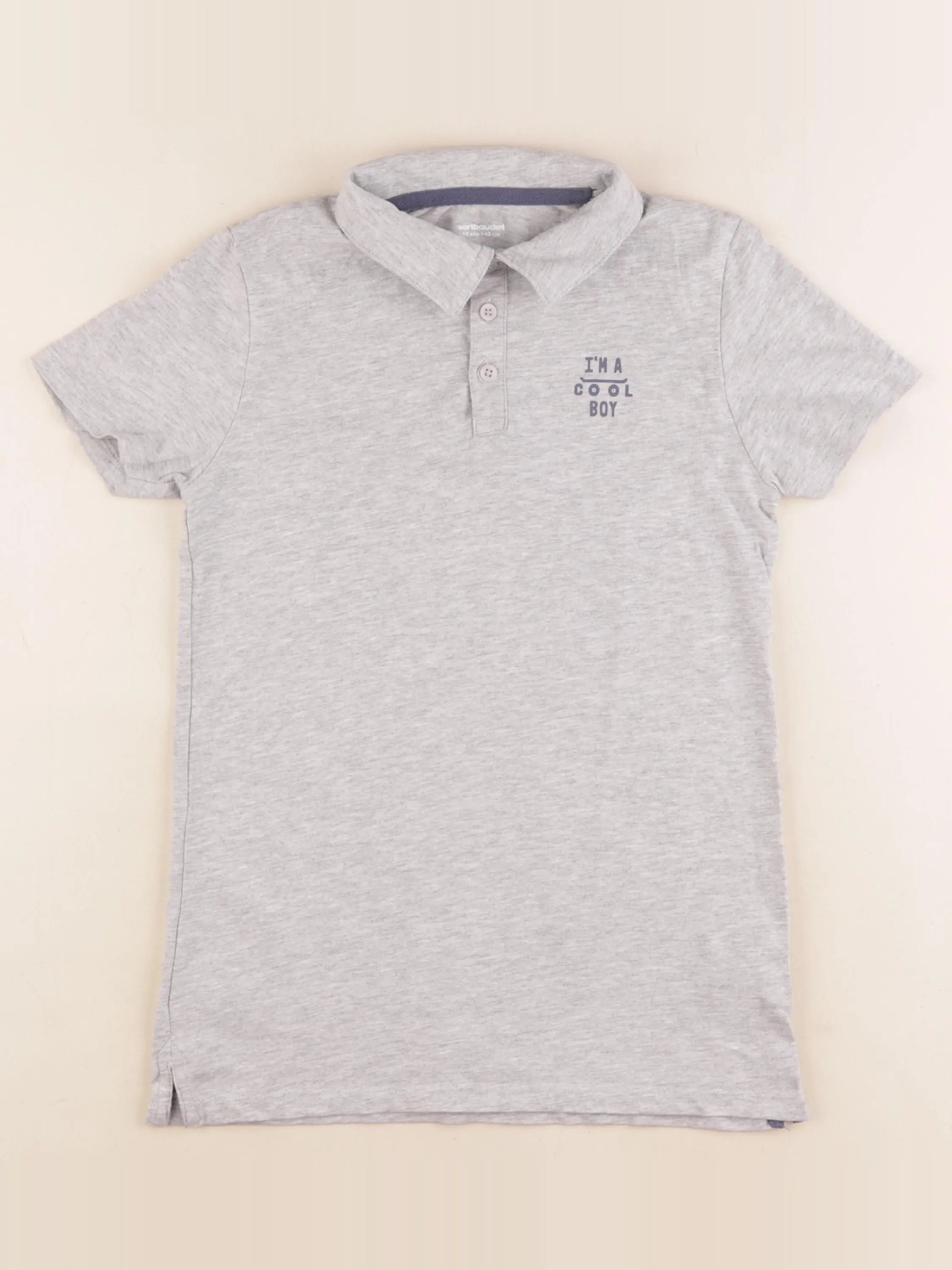 Vertbaudet - polo gris - 10 ans