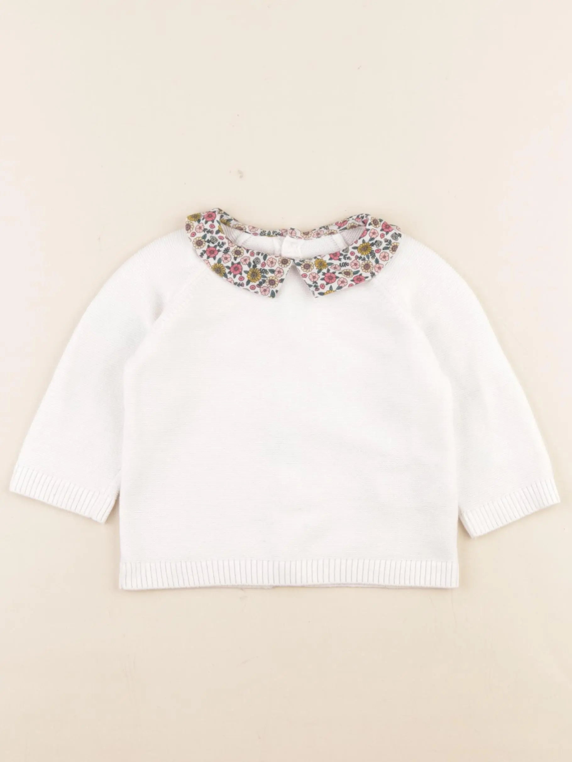 Boutchou - pull blanc - 12 mois