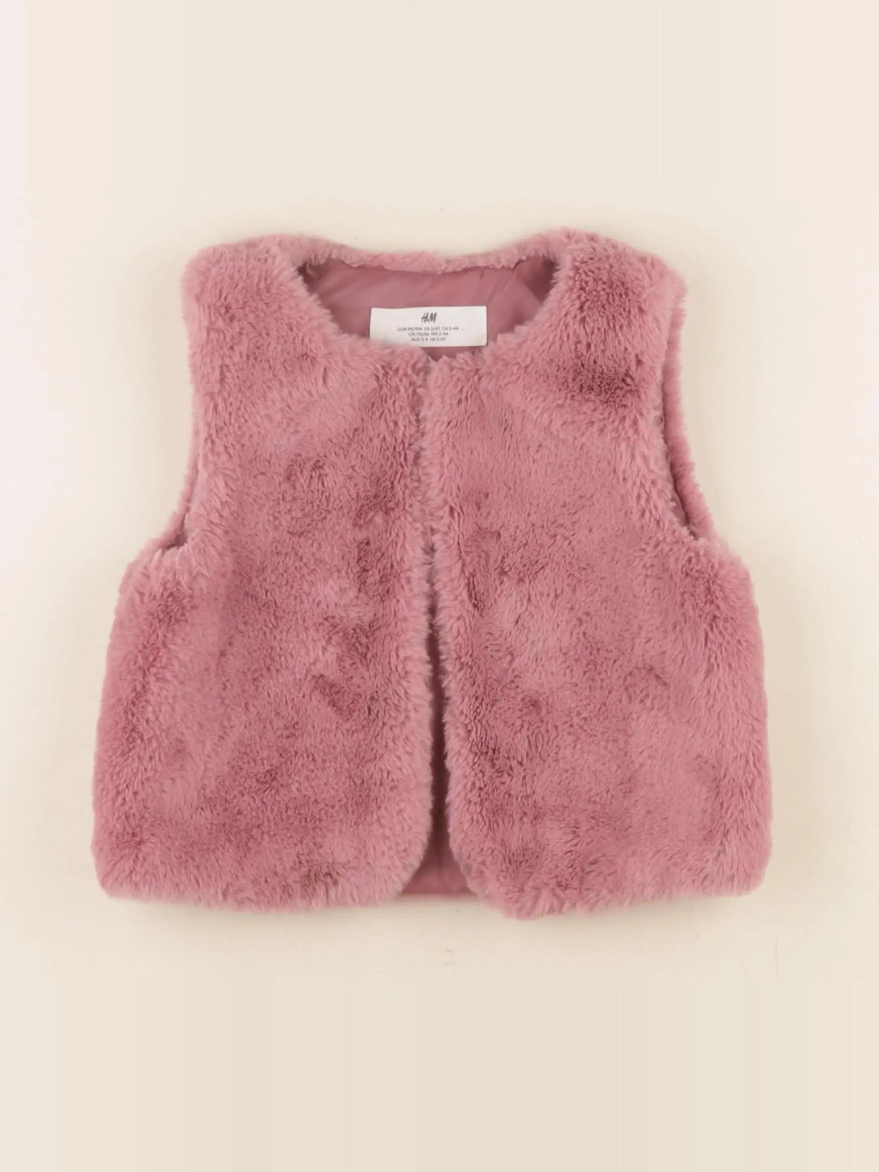 H&M - gilet rose - 2/4 ans