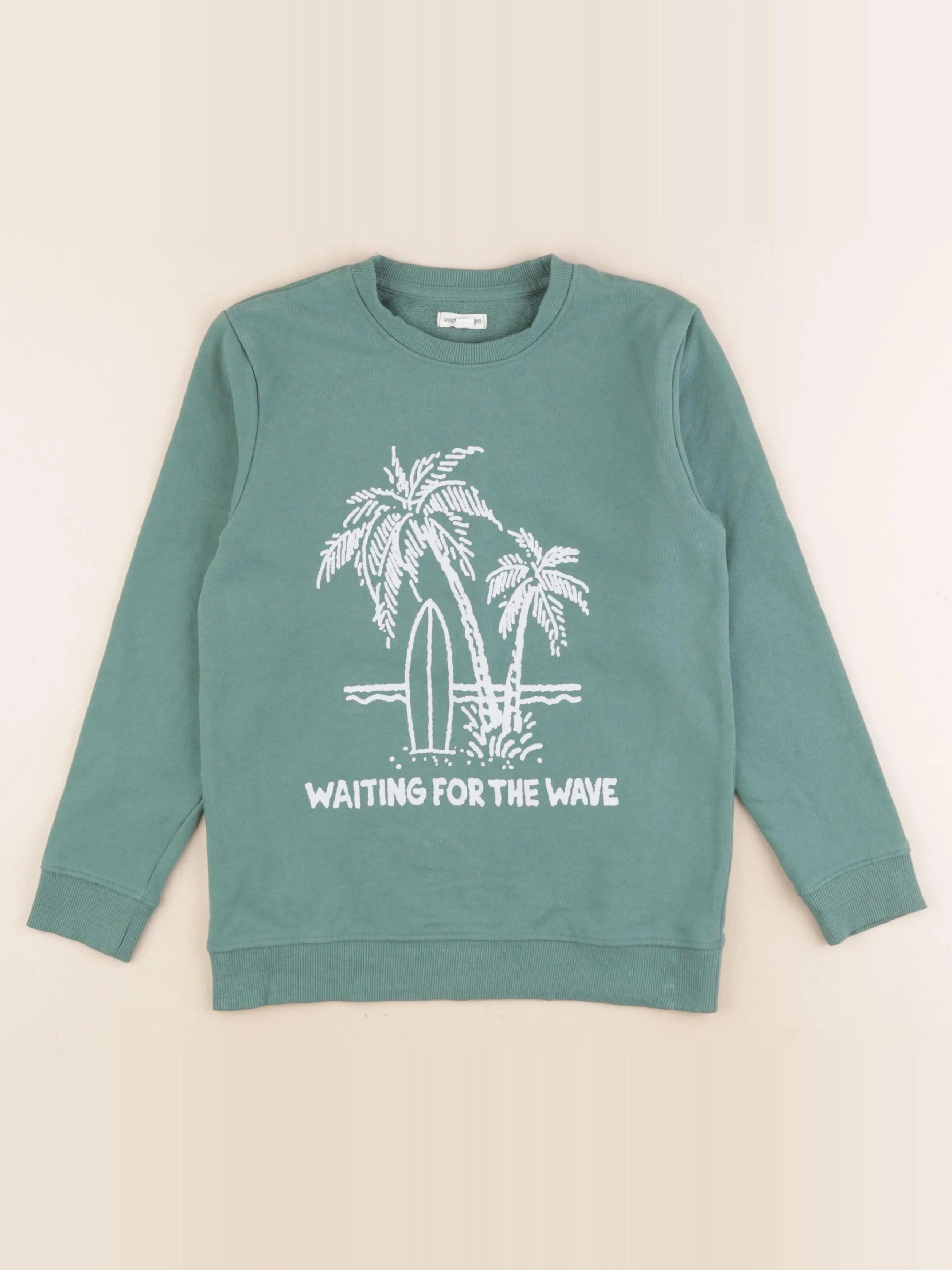 Vertbaudet - sweat vert - 10 ans