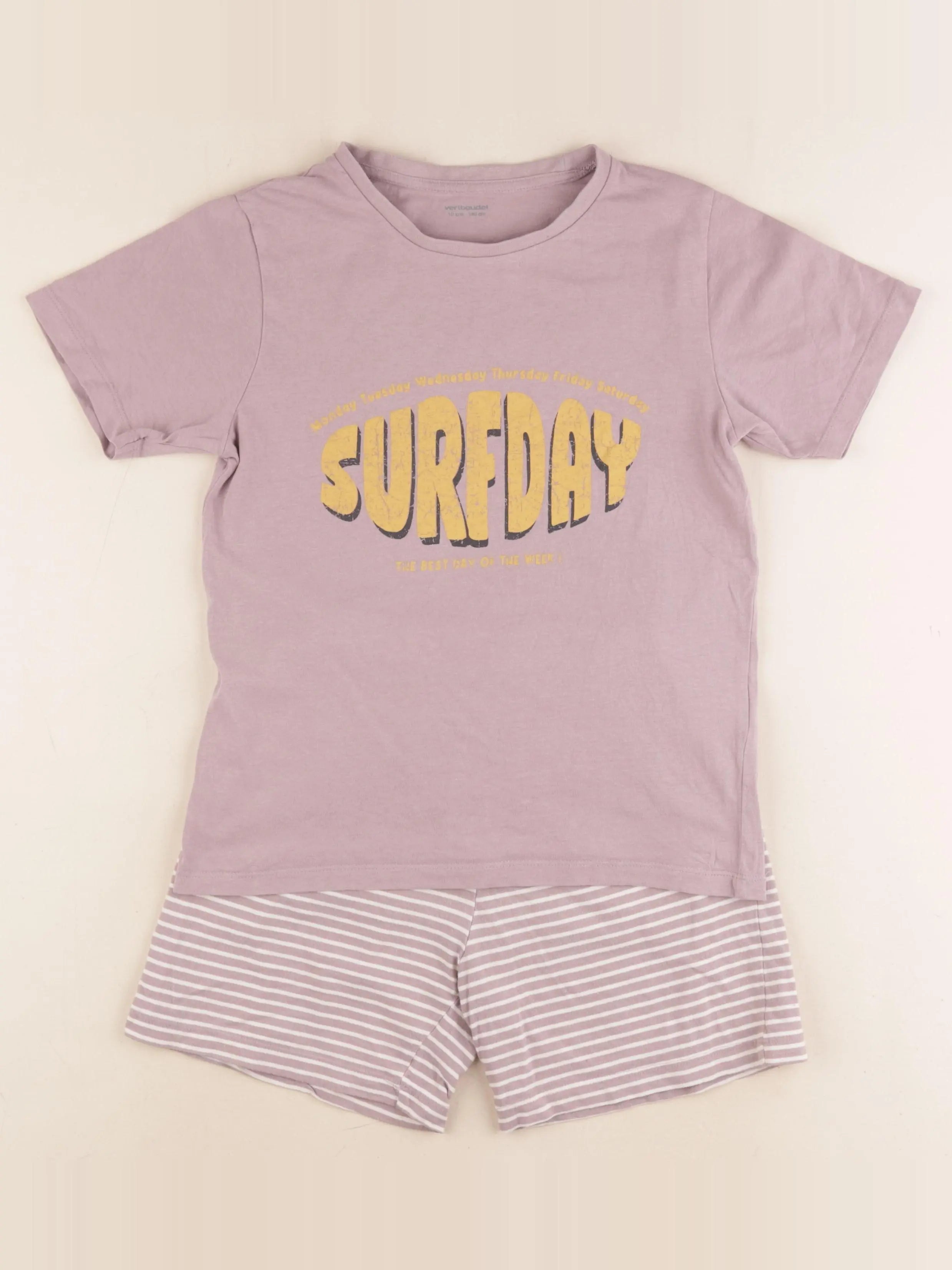 Vertbaudet - pyjama coton violet - 10 ans