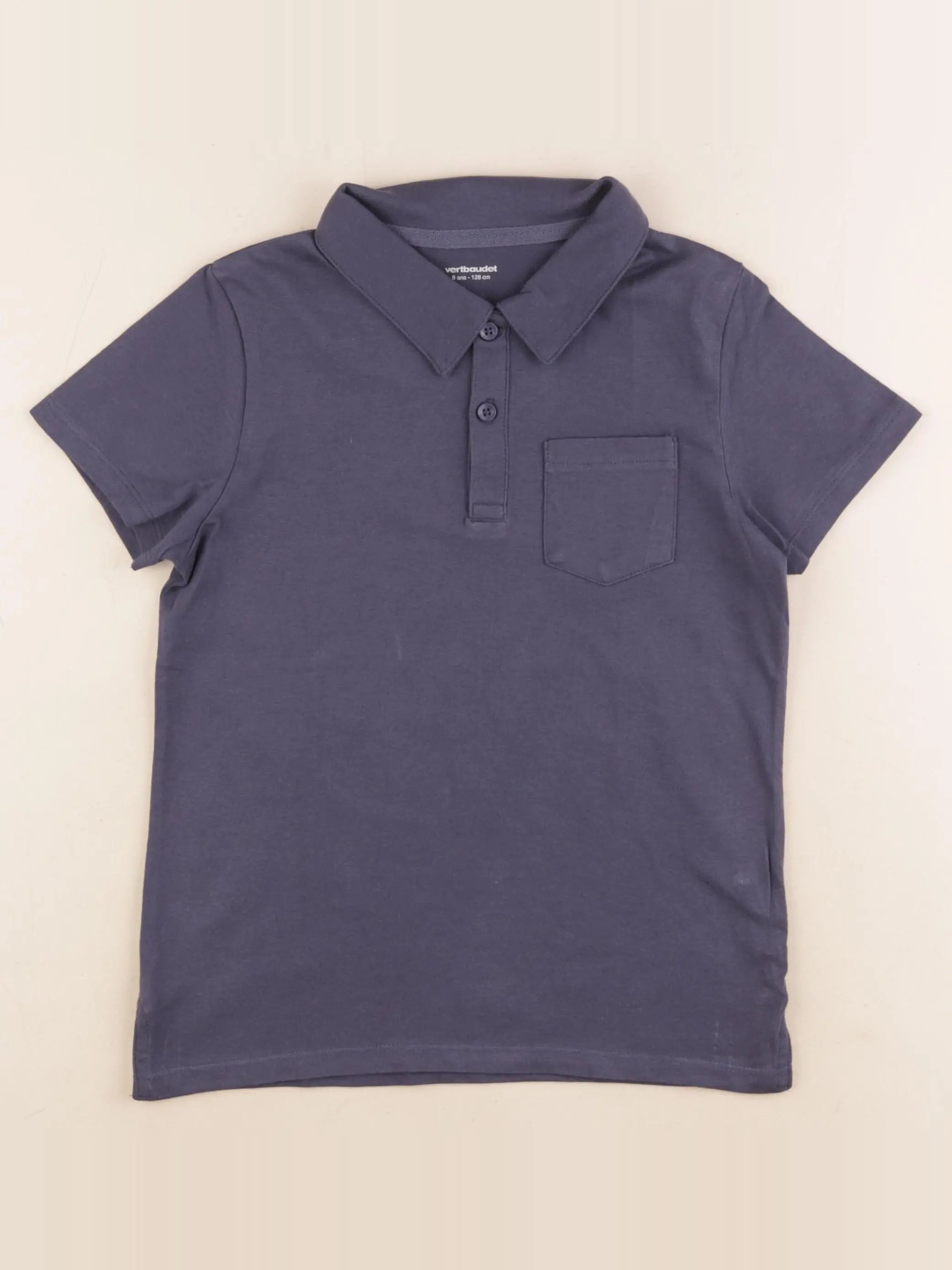 Vertbaudet - polo bleu - 8 ans