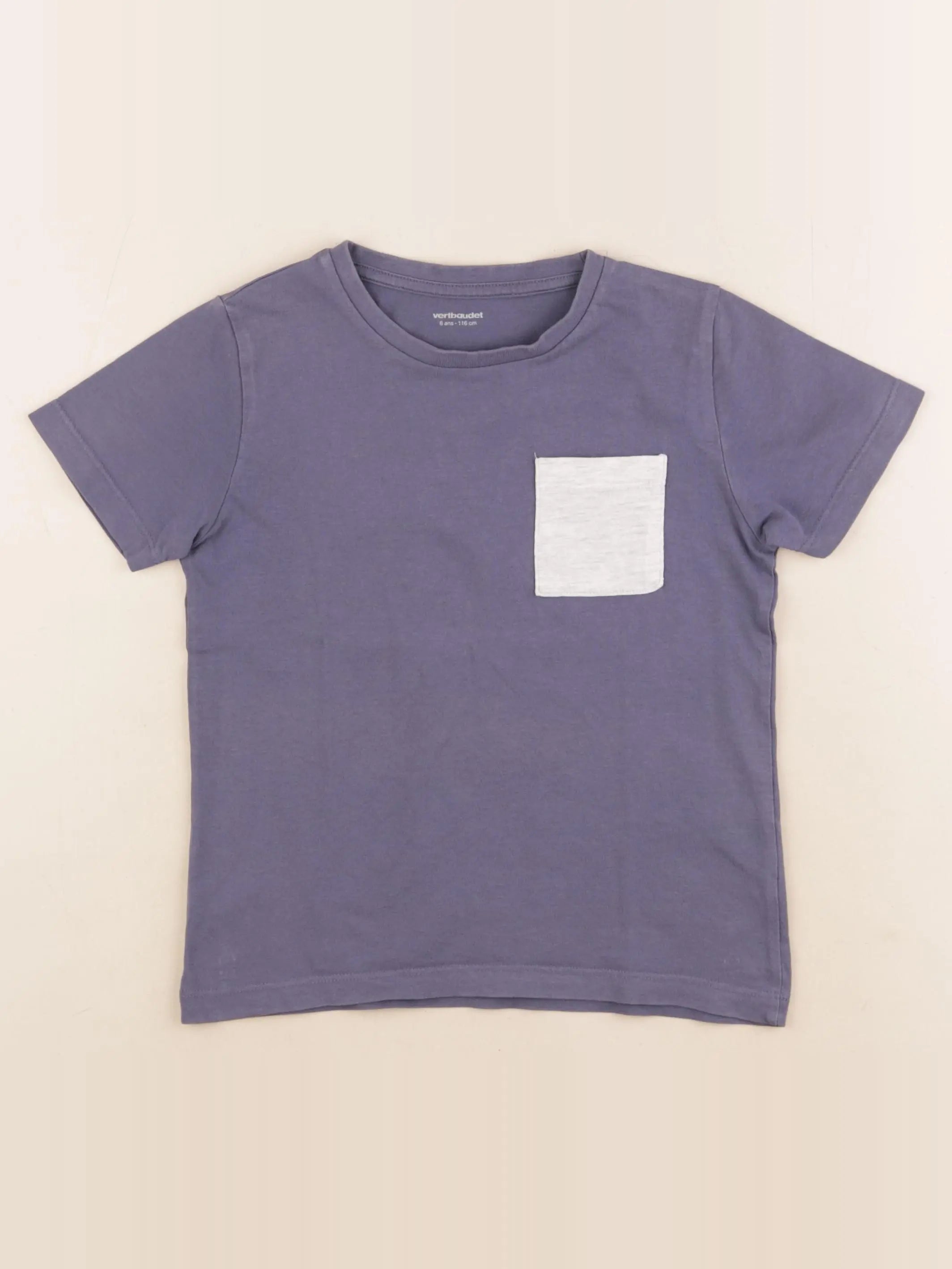 Vertbaudet - tee-shirt bleu - 6 ans