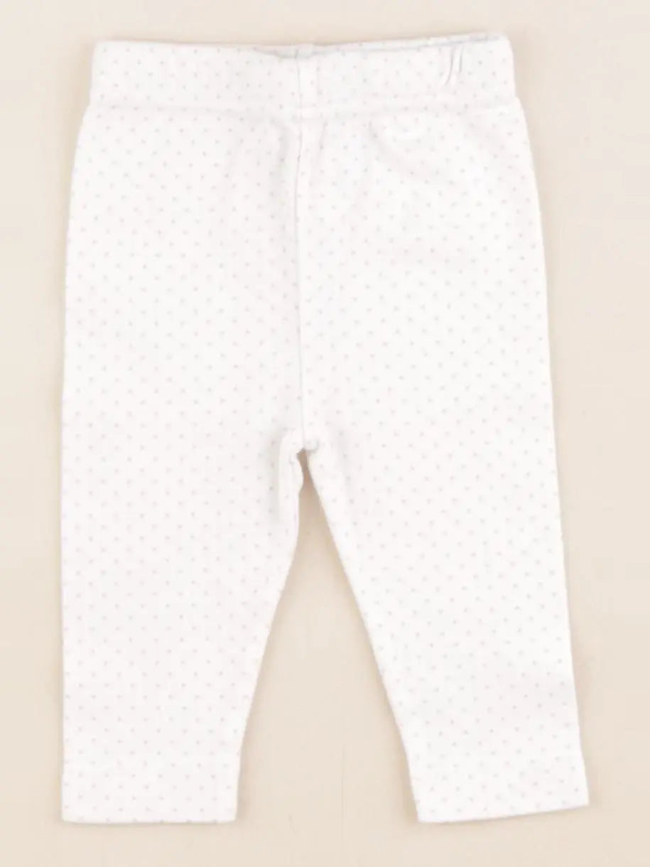 Boutchou - legging blanc, gris - 1 mois
