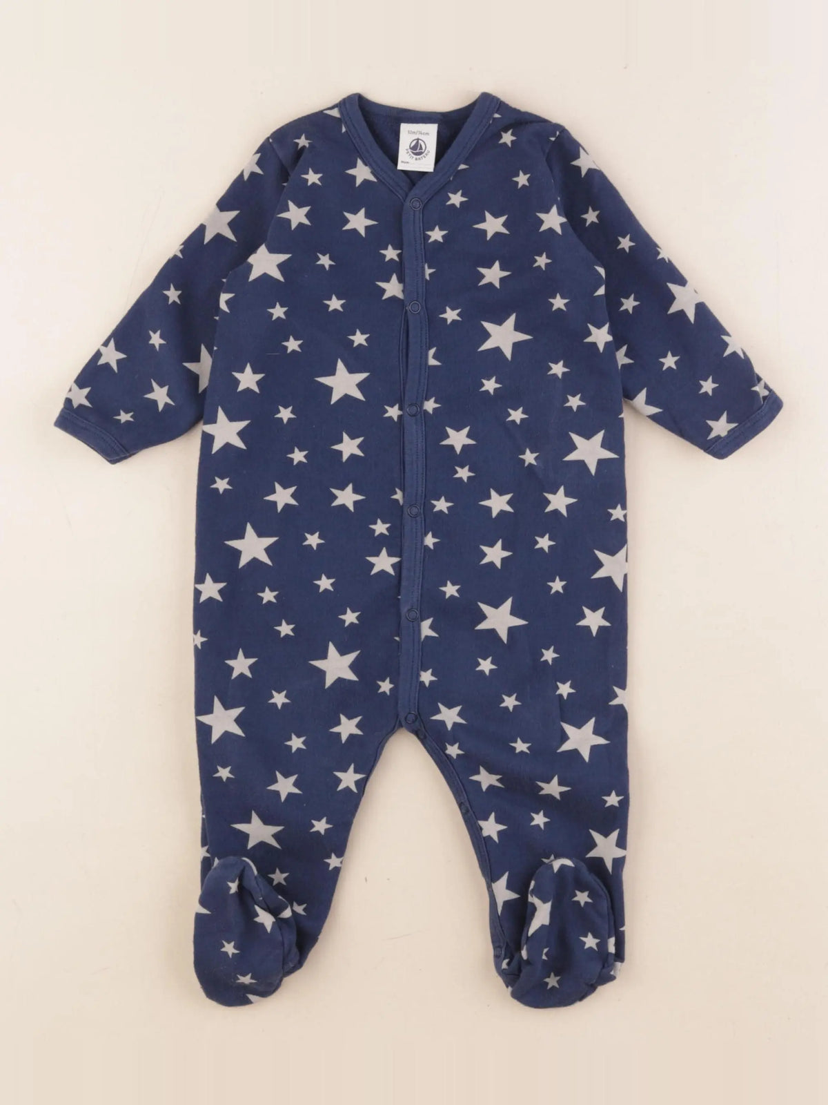 Petit Bateau - pyjama coton bleu - 3 mois