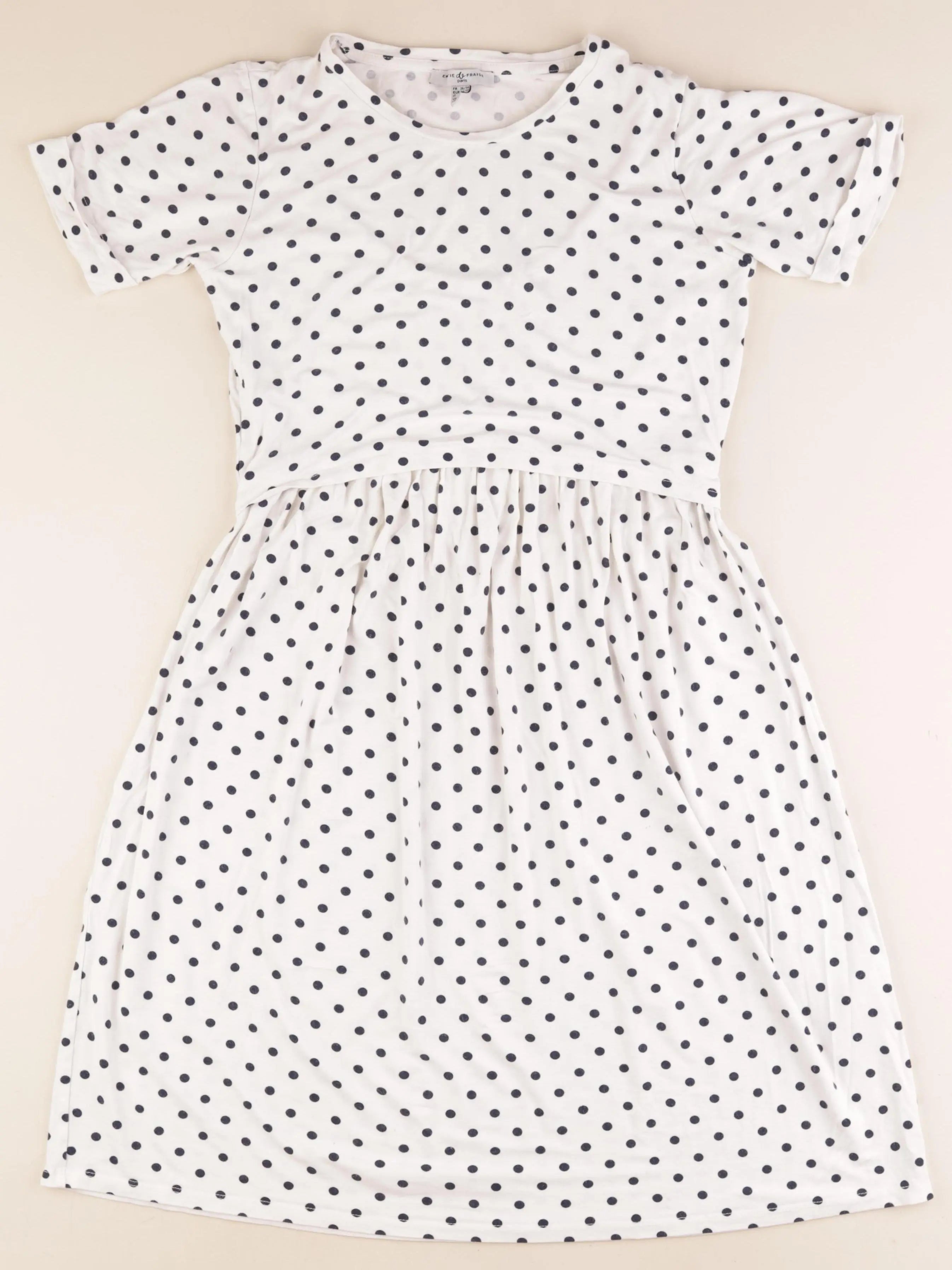 Envie de fraise - robe grossesse, allaitement blanc, bleu - 36 à 38
