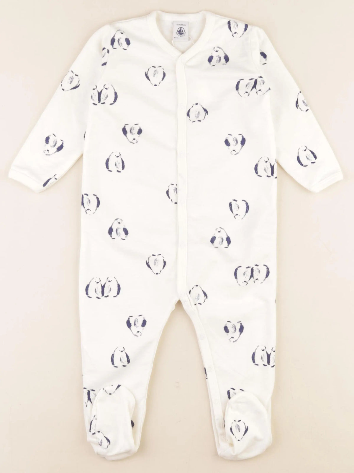 Petit Bateau - pyjama coton beige, bleu - 18 mois