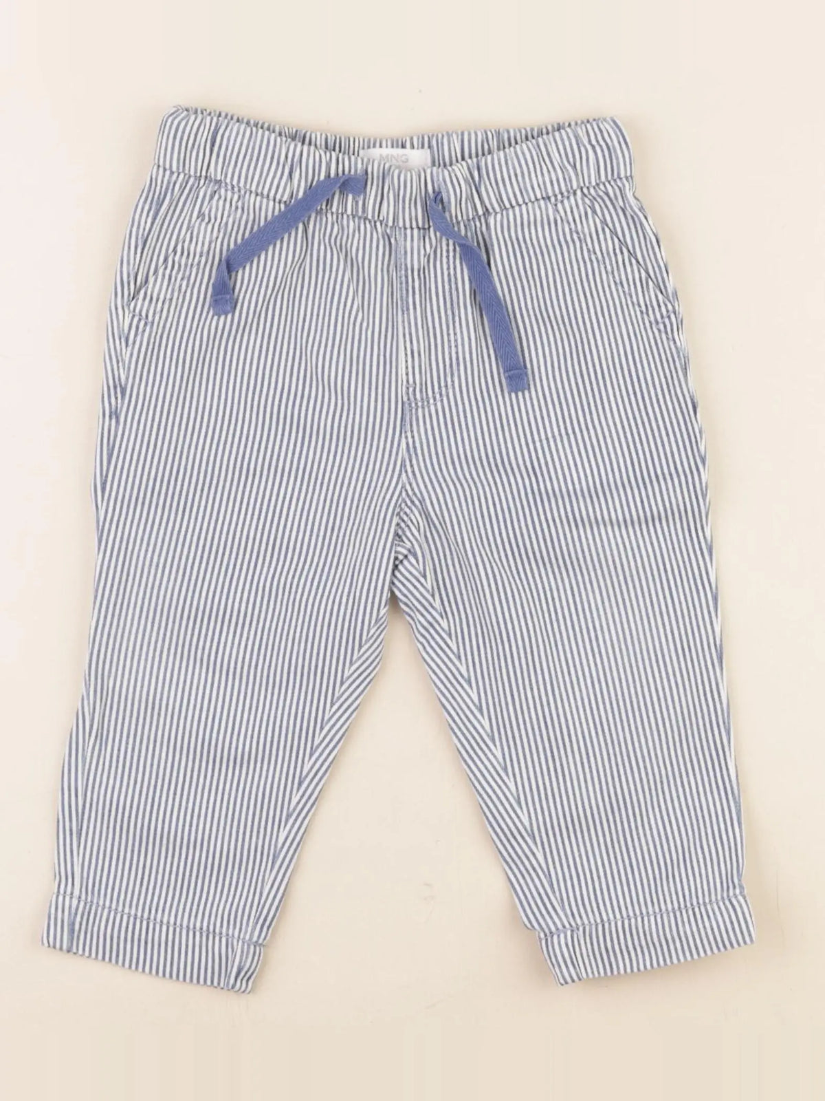 Mango - pantalon blanc, bleu - 9/12 mois