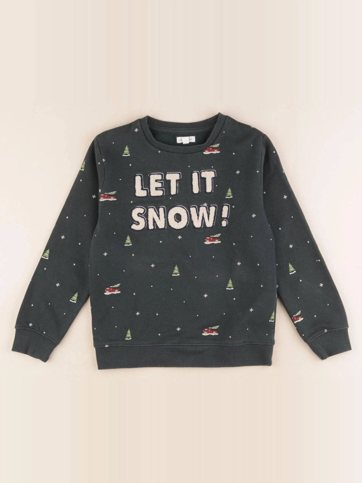 Vertbaudet - sweat vert - 8 ans