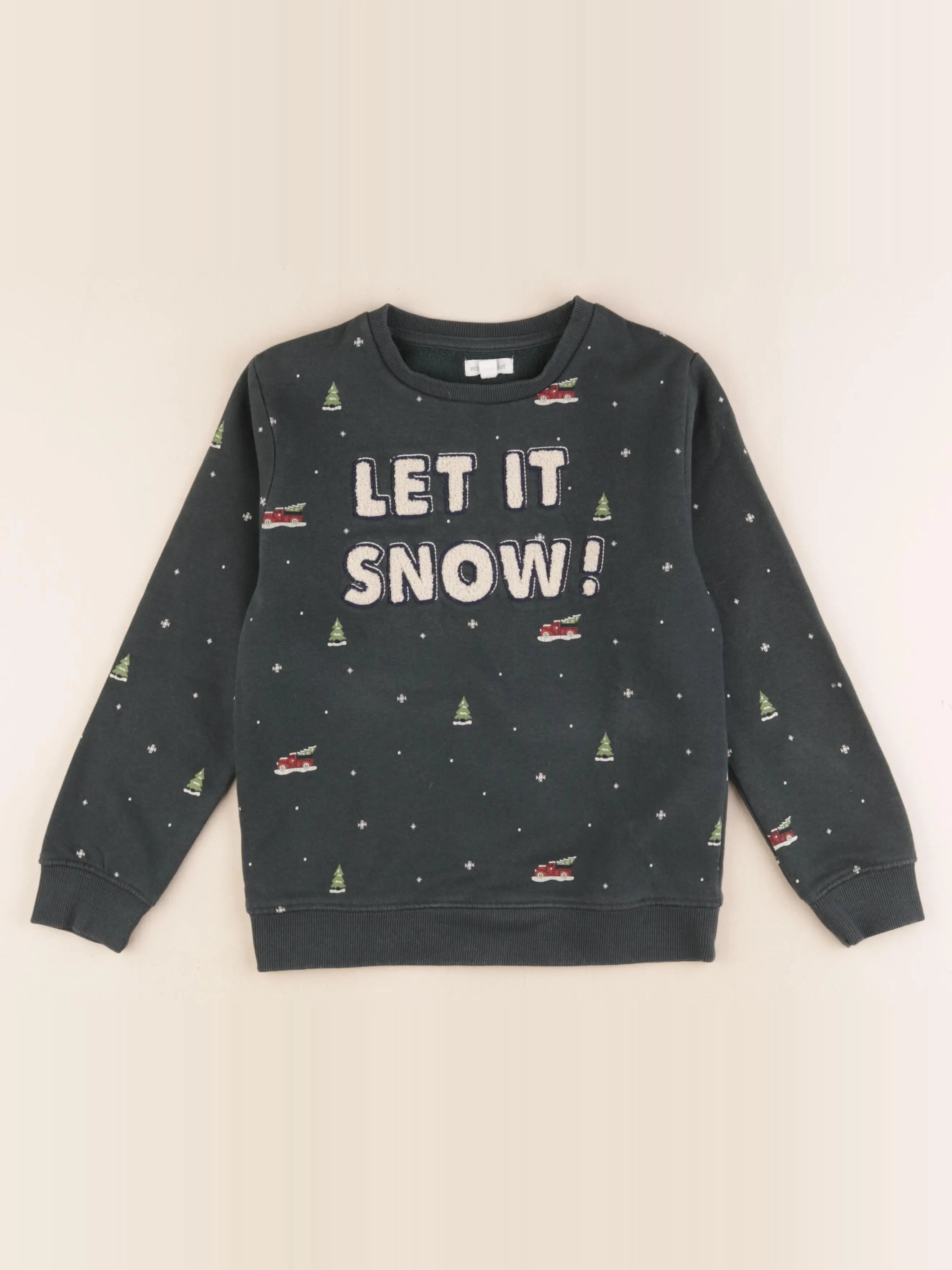 Vertbaudet - sweat vert - 8 ans