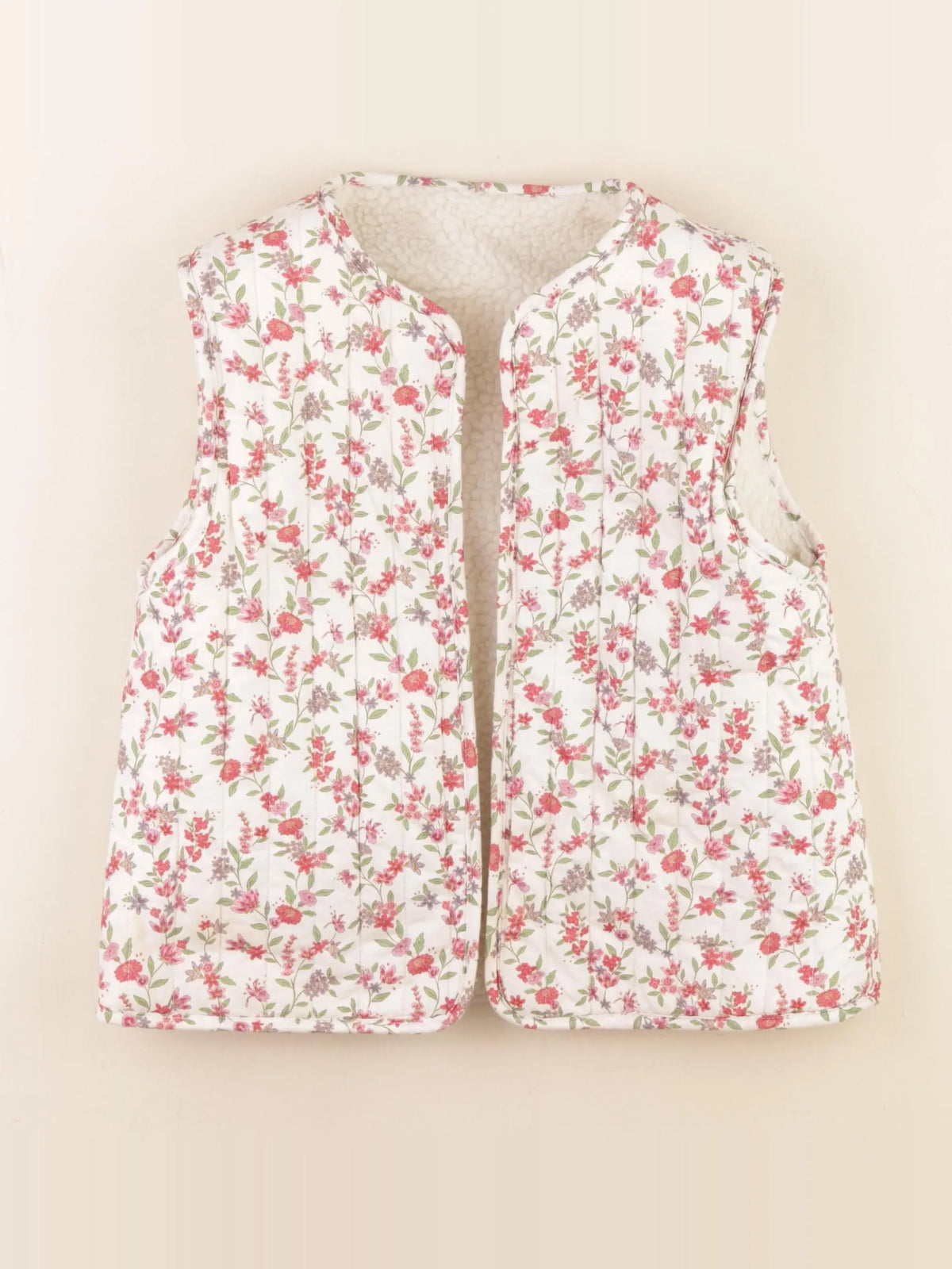 Vertbaudet - gilet réversible beige, rose - 9 ans