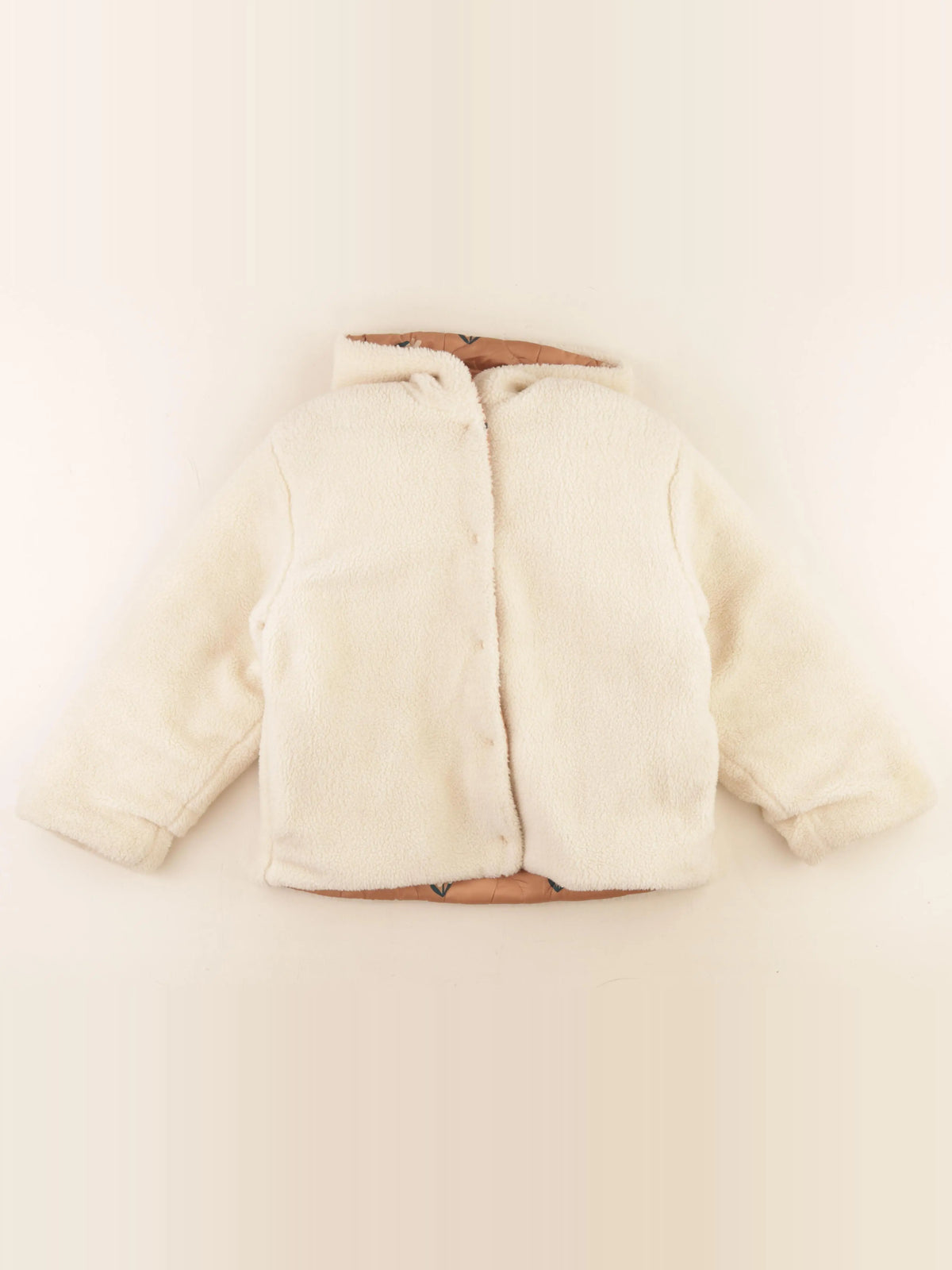 Vertbaudet - veste réversible, doublé beige - 9 ans