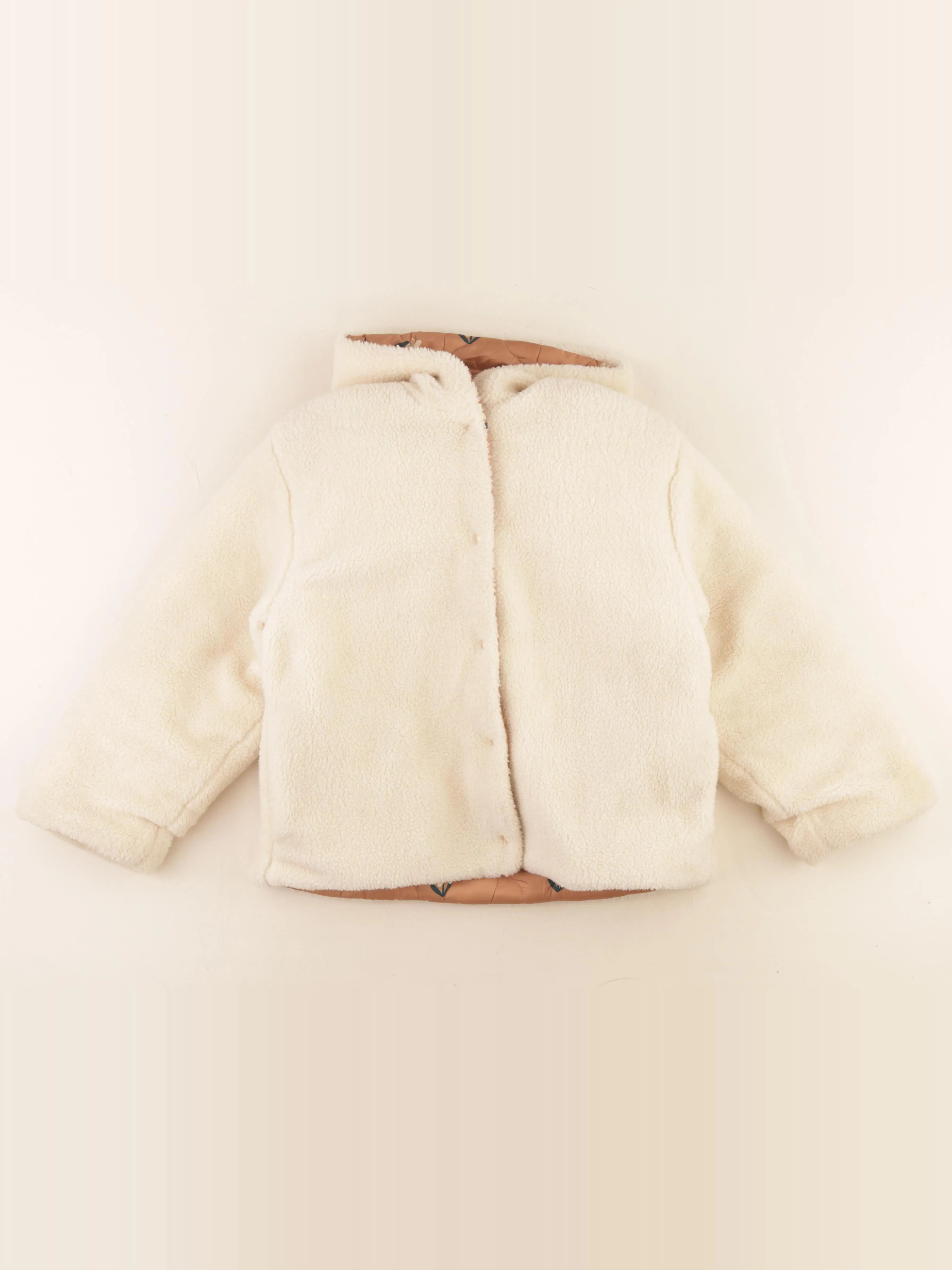 Vertbaudet - veste réversible, doublé beige - 9 ans