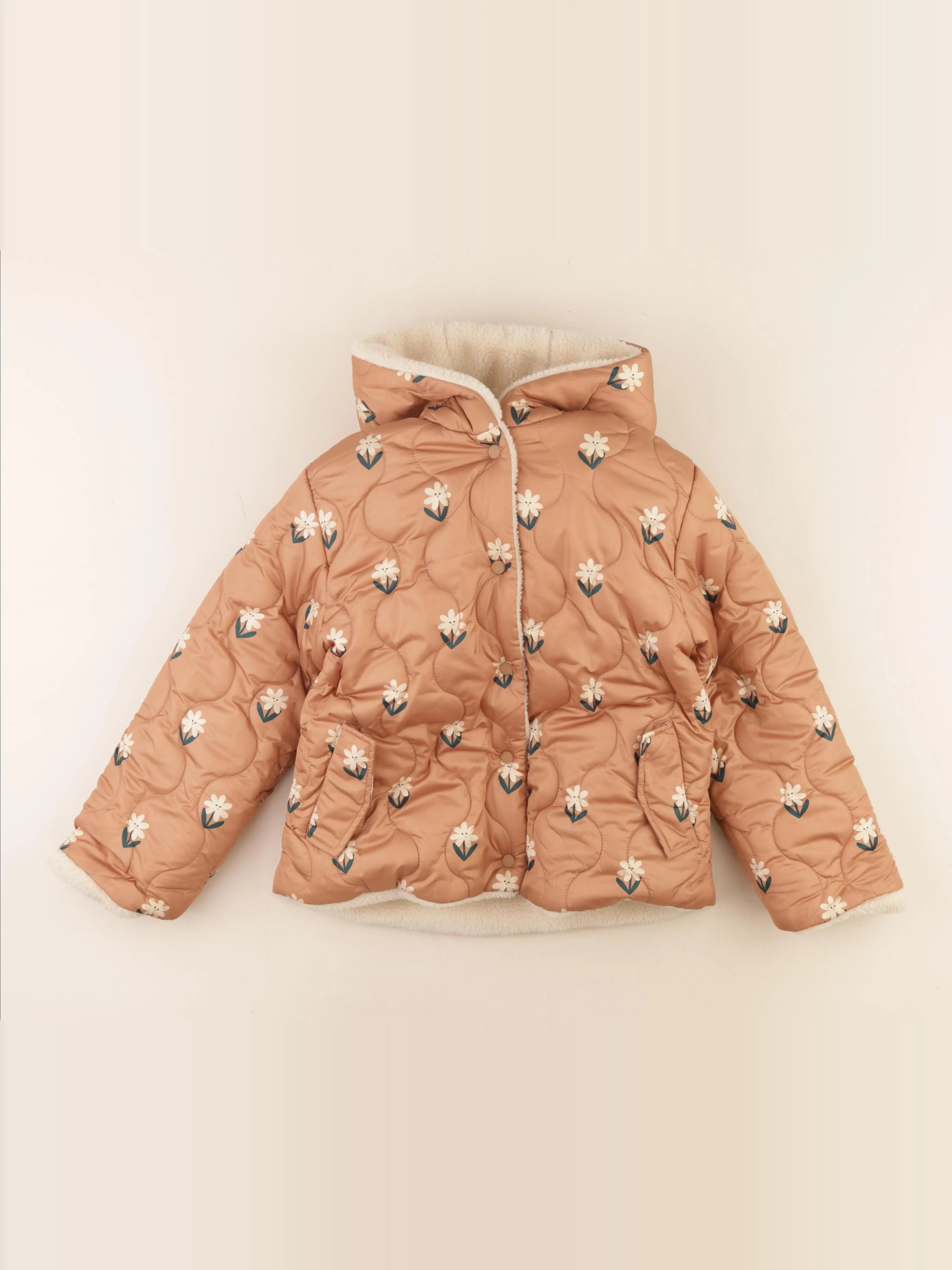 Vertbaudet - veste réversible, doublé beige - 9 ans