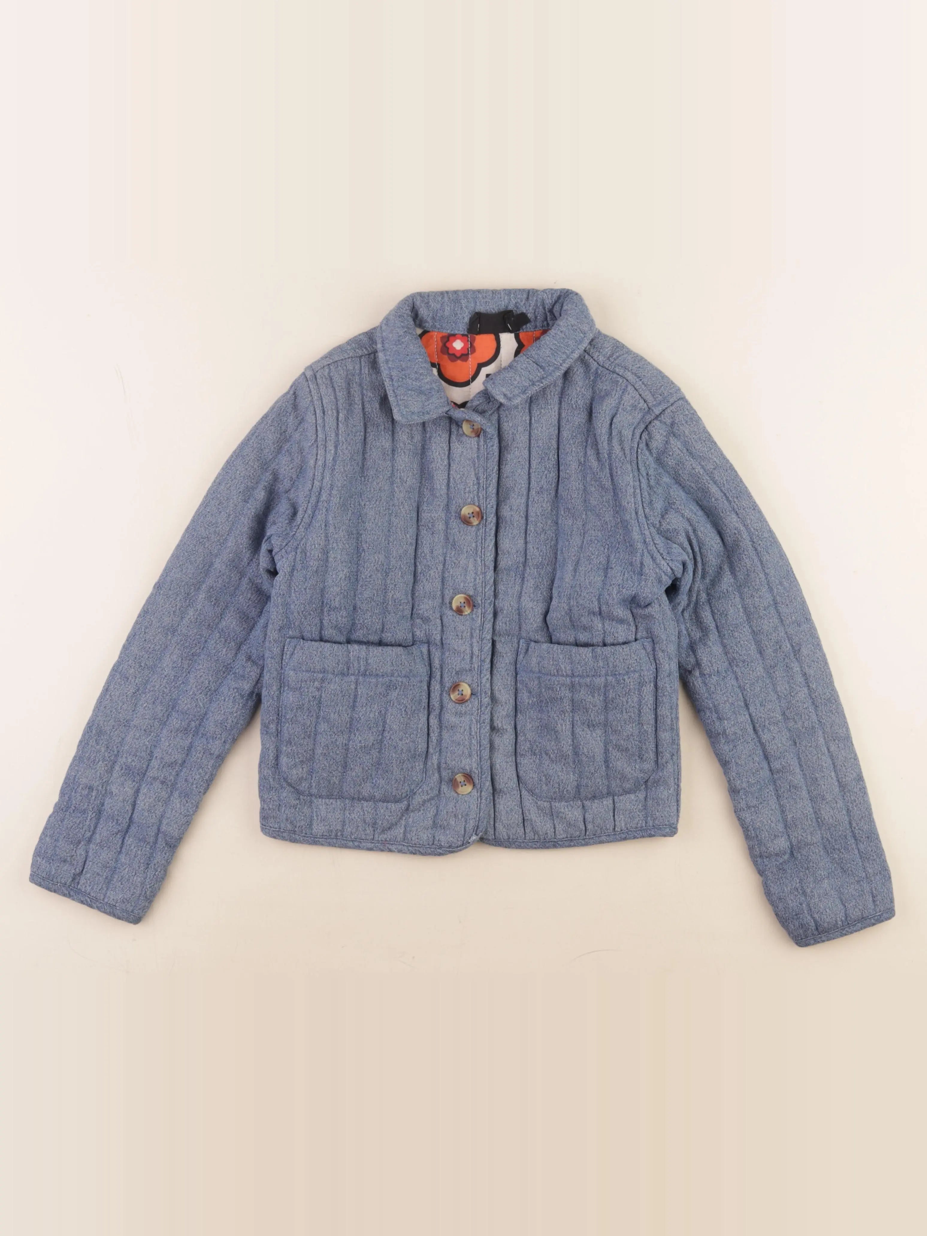 Monoprix - veste doublé bleu - 8 ans