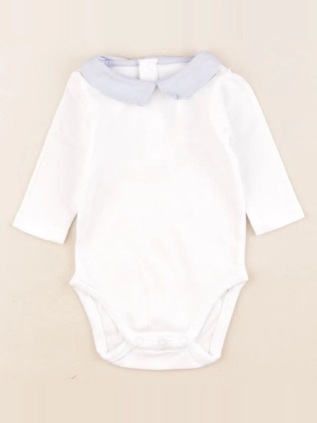 Jacadi - body à col blanc, bleu - 3 mois