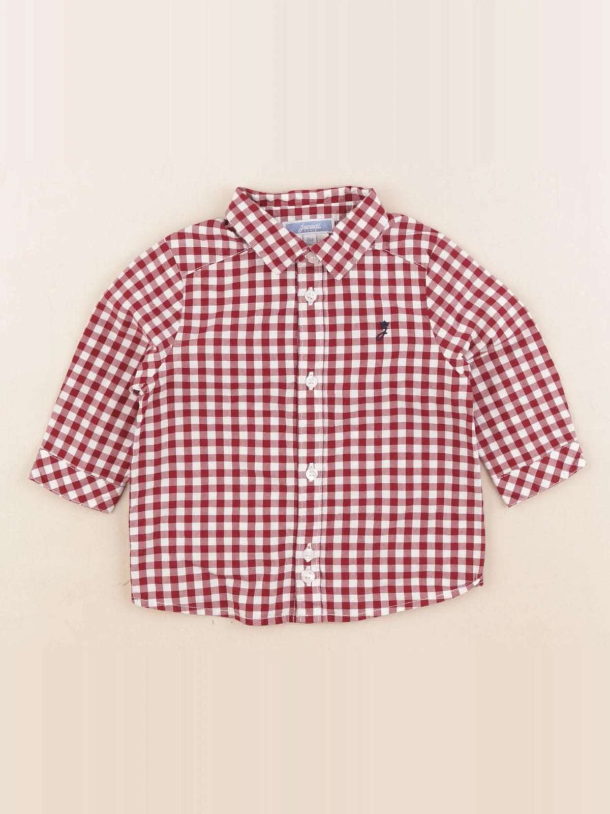 Jacadi - chemise rouge, blanc - 6 mois