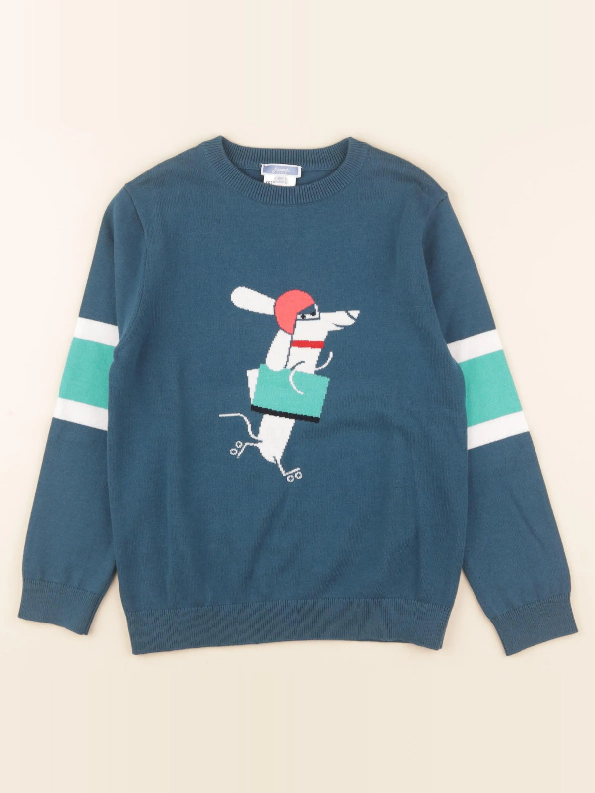 Jacadi - pull vert, bleu - 8 ans