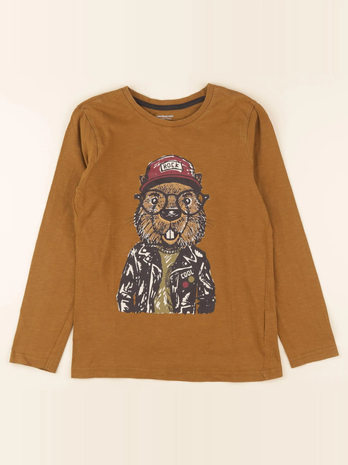 Vertbaudet - tee-shirt marron - 10 ans