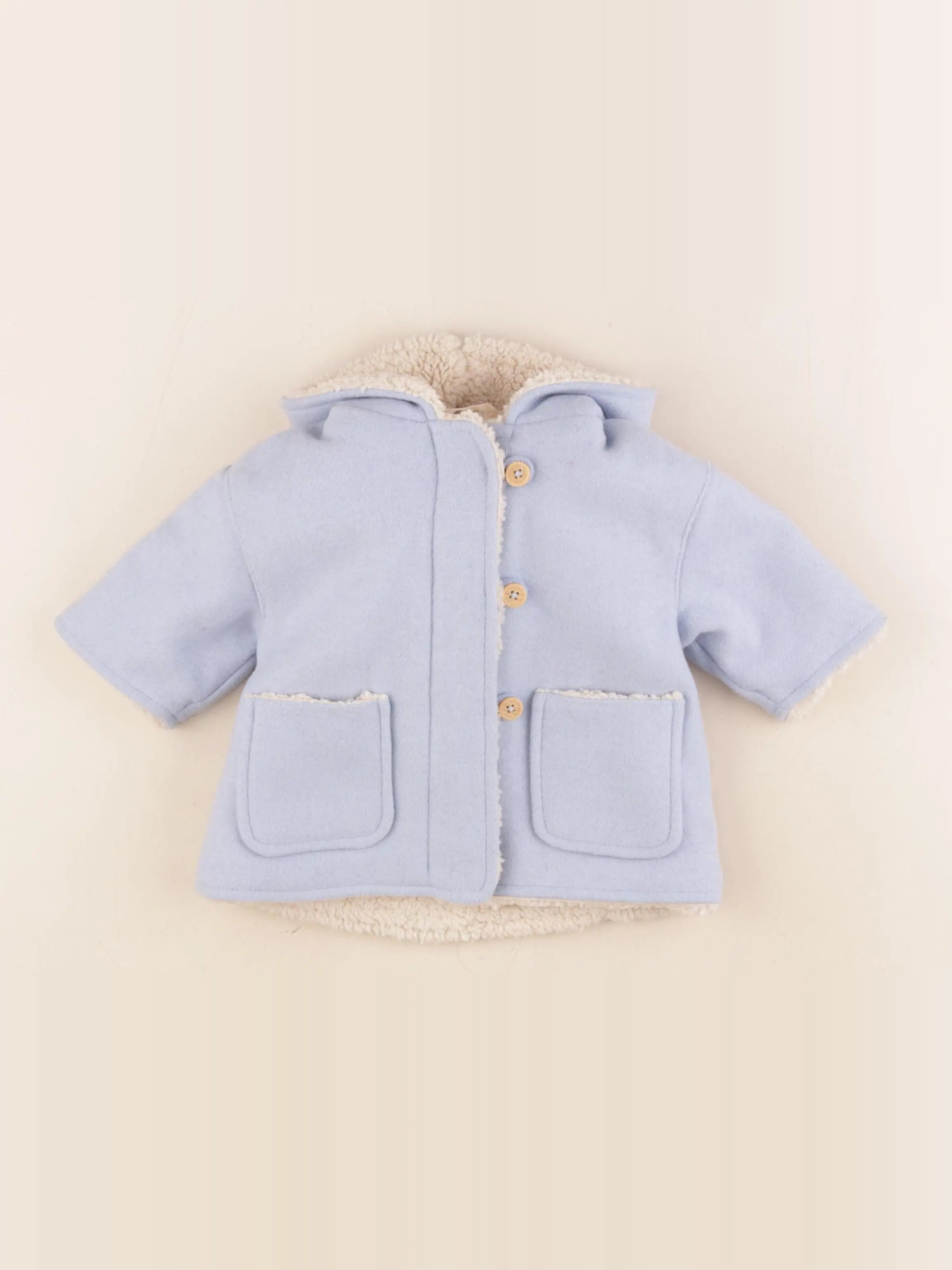Vertbaudet - veste doublé bleu - 3 mois