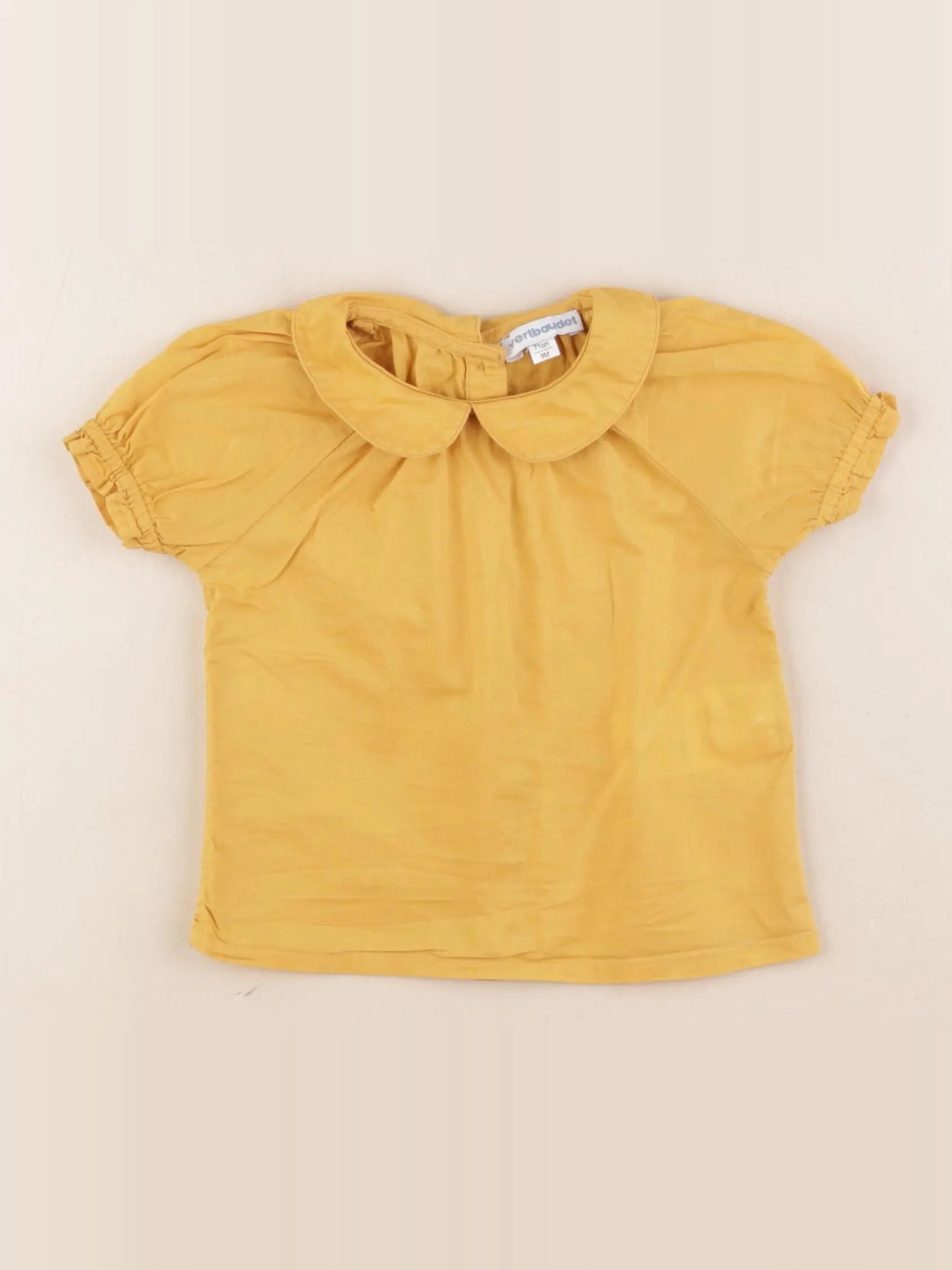 Vertbaudet - blouse jaune - 9 mois