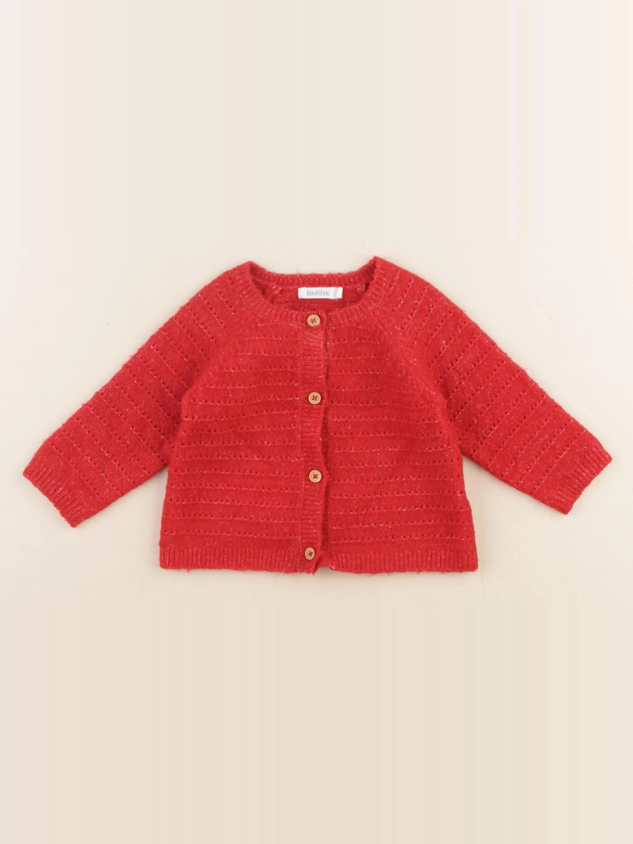 Boutchou - gilet rouge - 1 mois