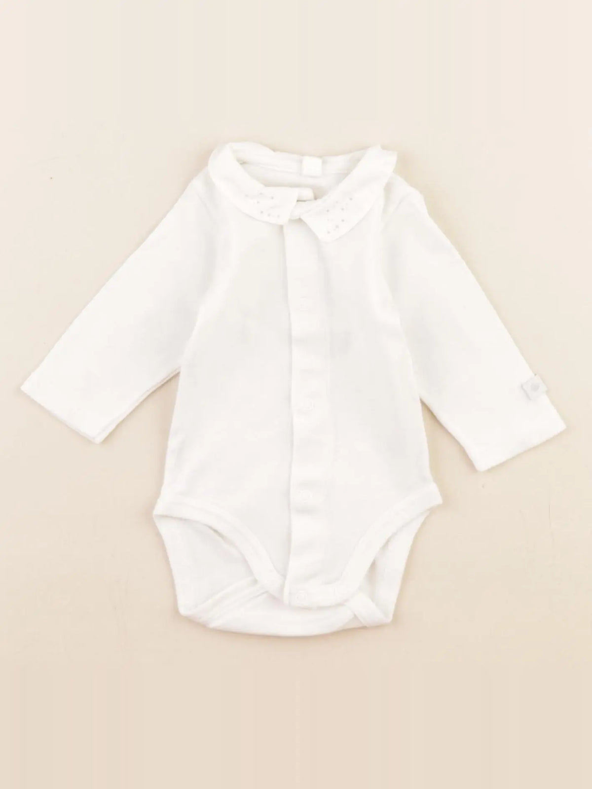 Petit Bateau - body à col blanc - 1 mois