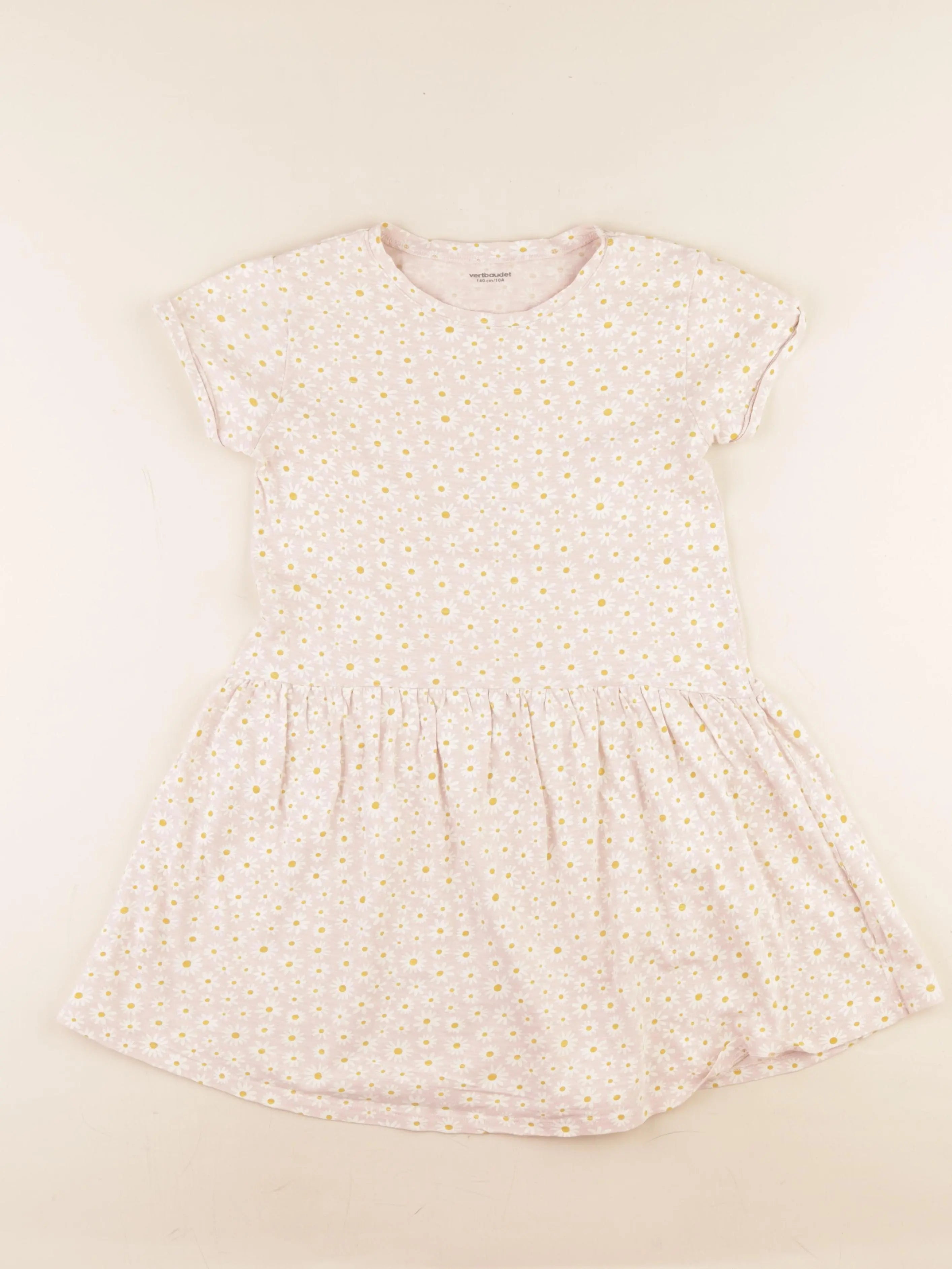 Vertbaudet - robe rose, blanc - 10 ans