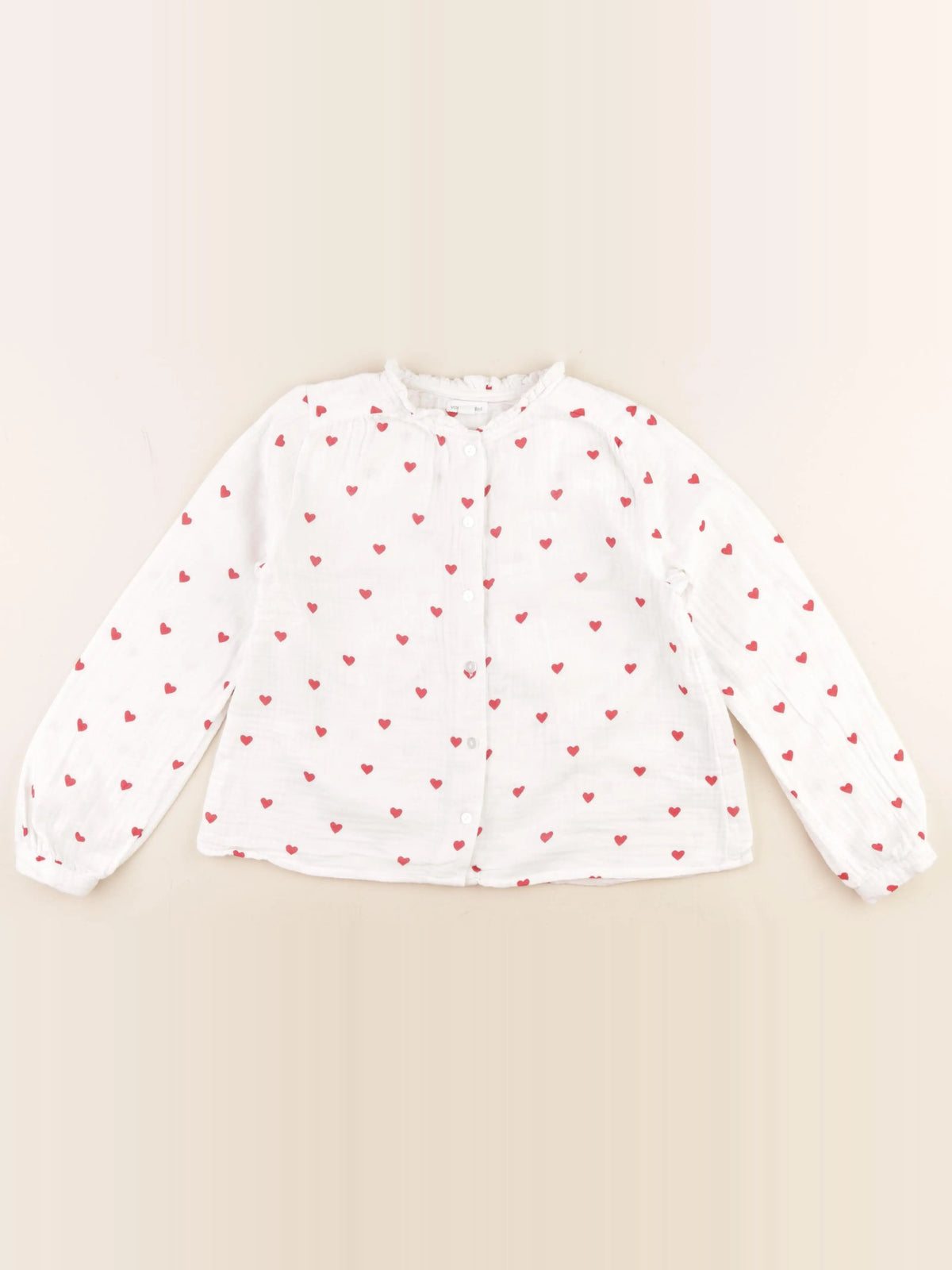 Vertbaudet - blouse blanc, rouge - 8 ans