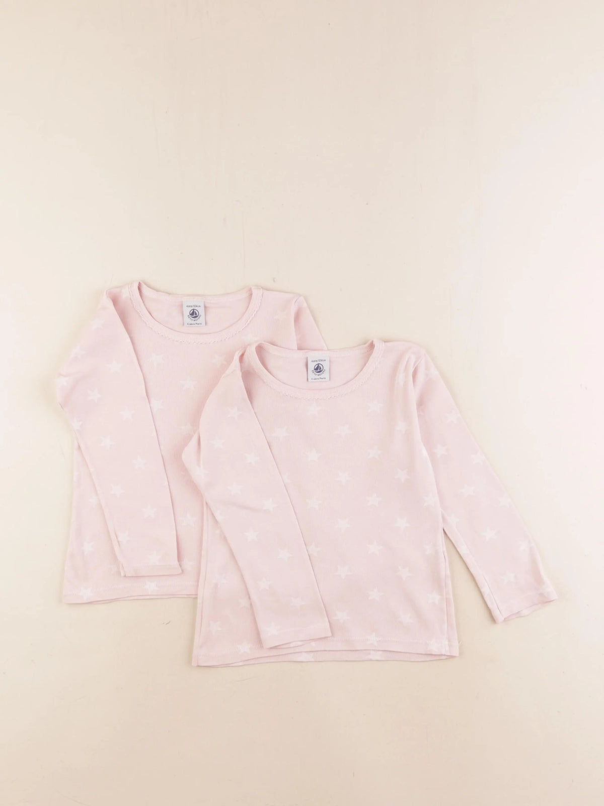 Petit Bateau - lot de 2 maillots de corps rose - 4 ans