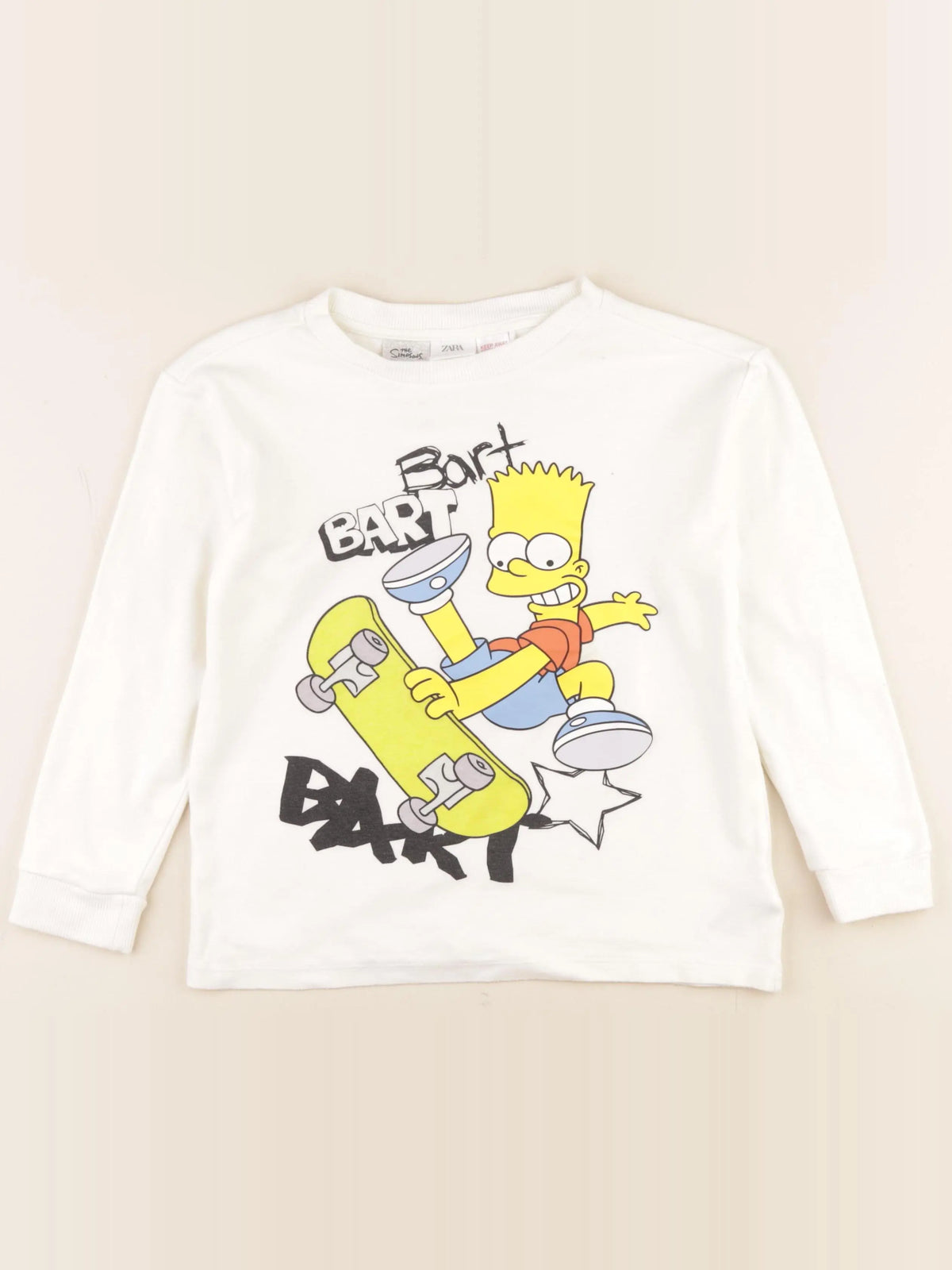 Zara - tee-shirt imprimé au dos beige - 8/9 ans