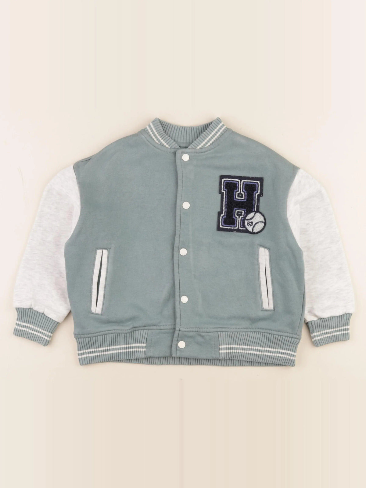 Vertbaudet - veste bleu, gris - 4 ans
