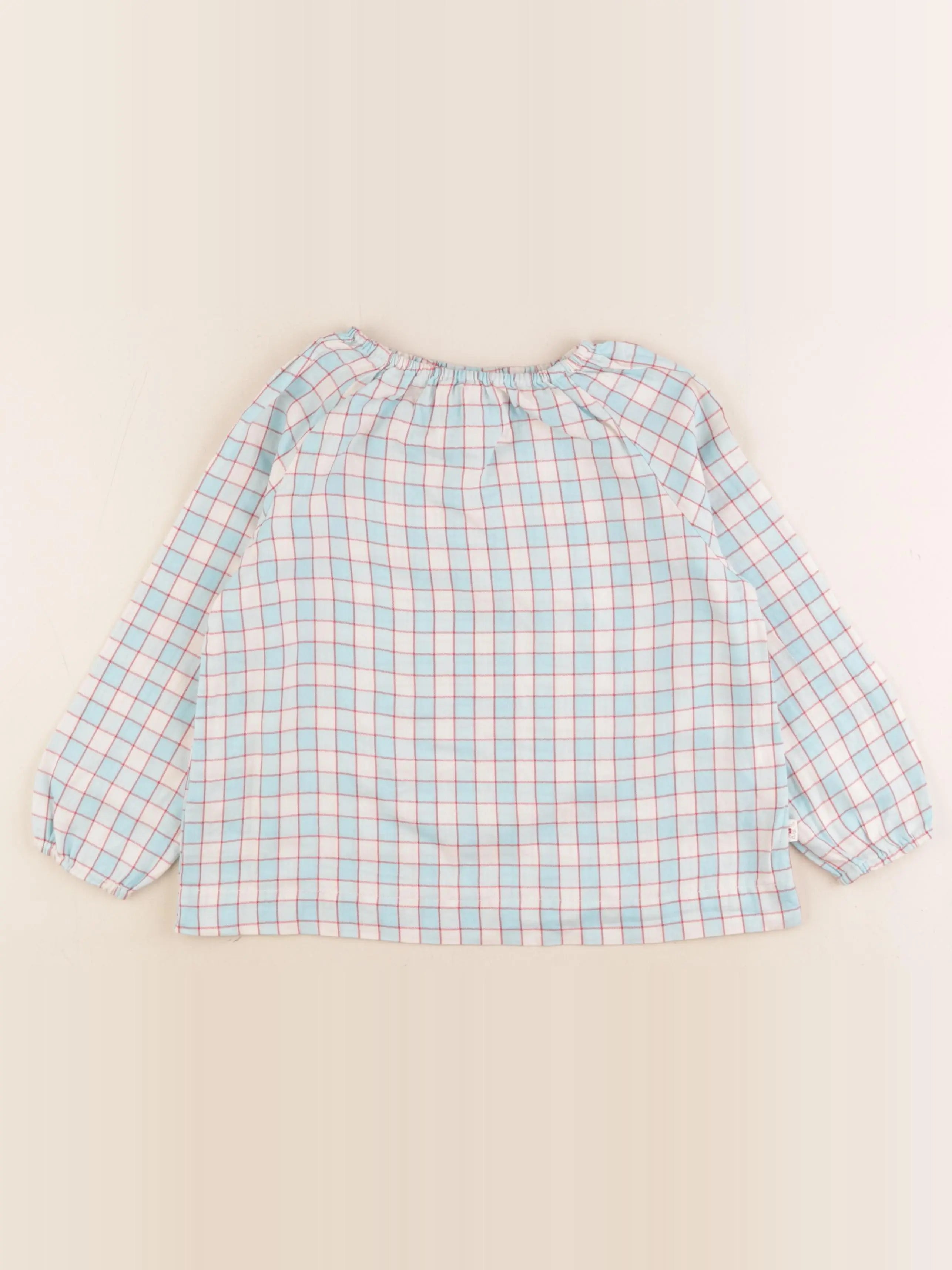 Les Marsiens - blouse bleu, beige - 6 ans