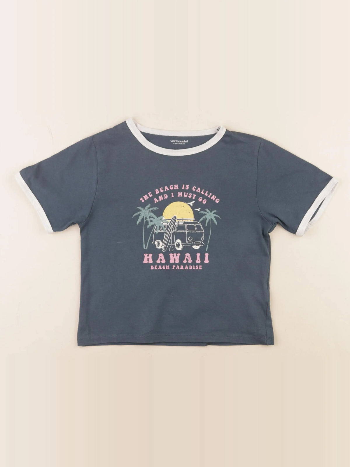 Vertbaudet - tee-shirt bleu - 8 ans